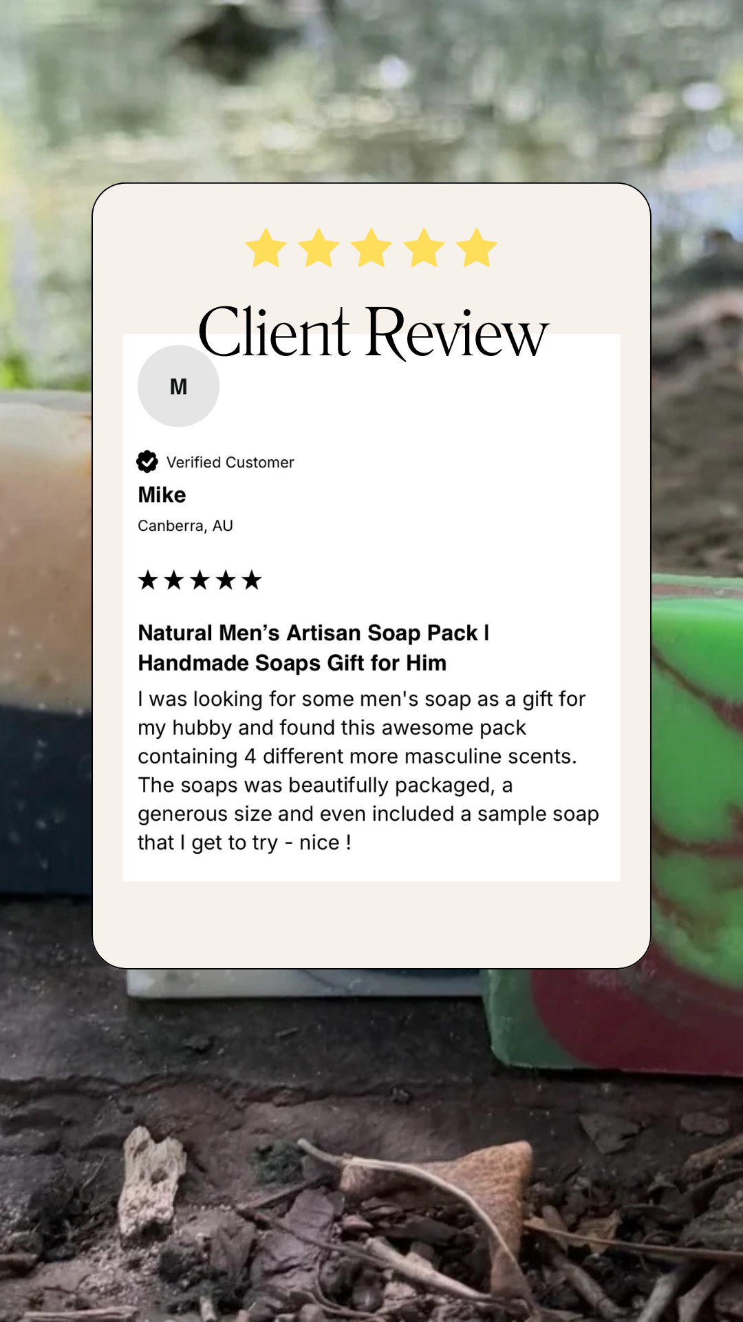 Natural Men’s Artisan Soap Pack | Handmade Soaps Gift for Him