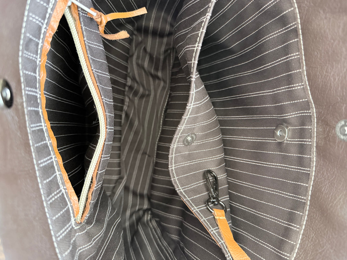 Brown Genuine Leather Tote Bag