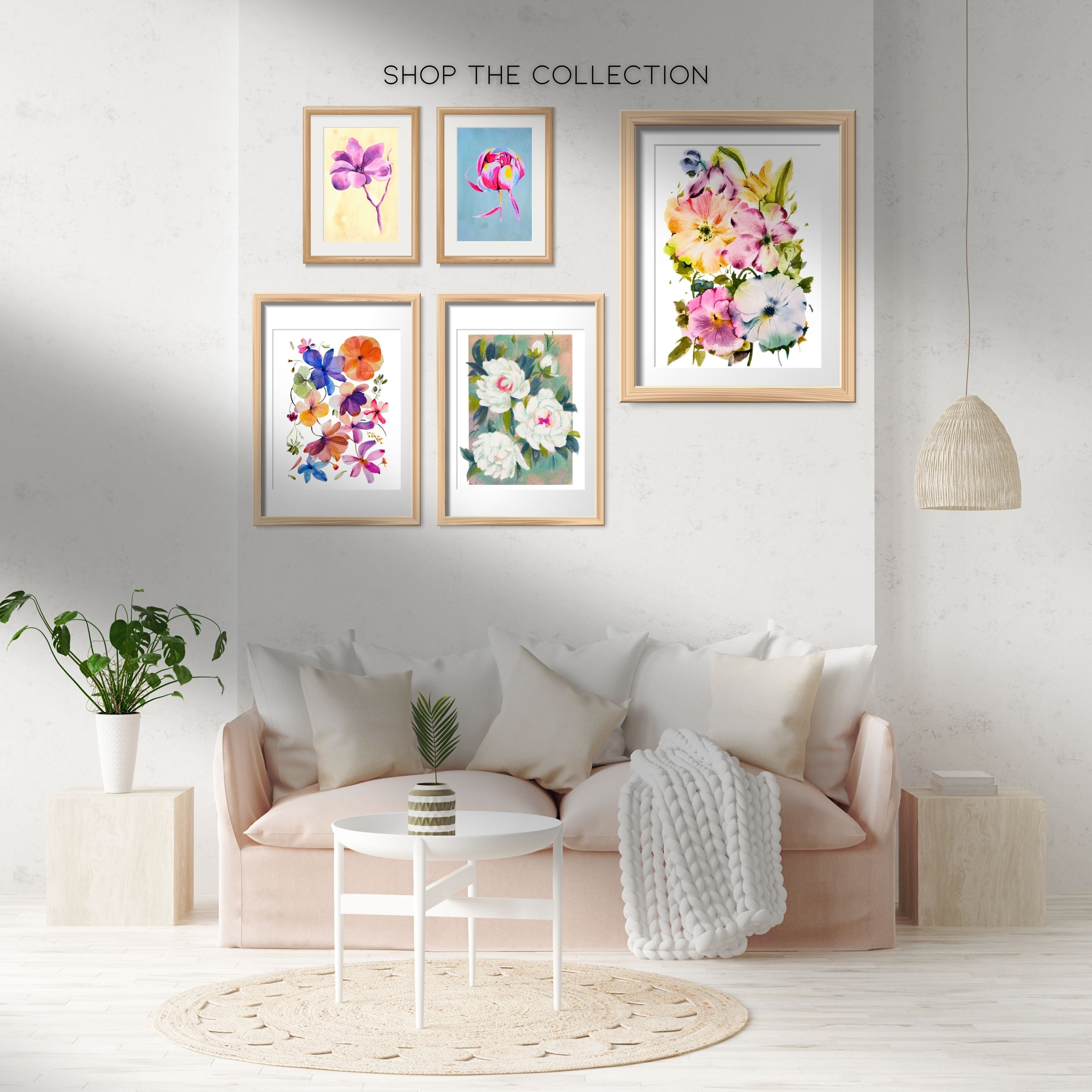 "Hearts on Fire" | Handmade | Gift for Her | Archival Botanical Wall Art Print | Original Floral Watercolour Painting | A5 A4 Print | Free Shipping