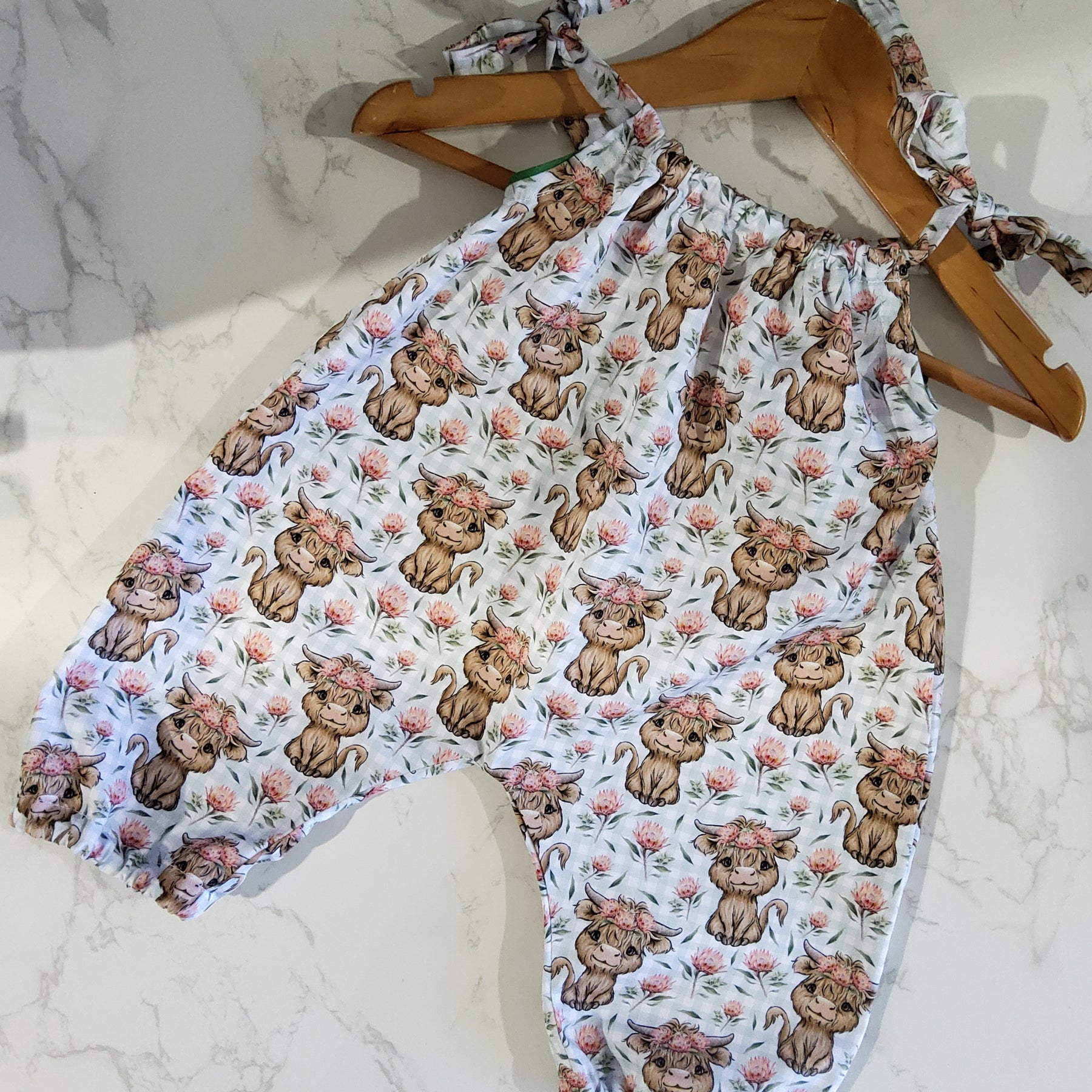 Cow Baggy Romper Size 3/6mths