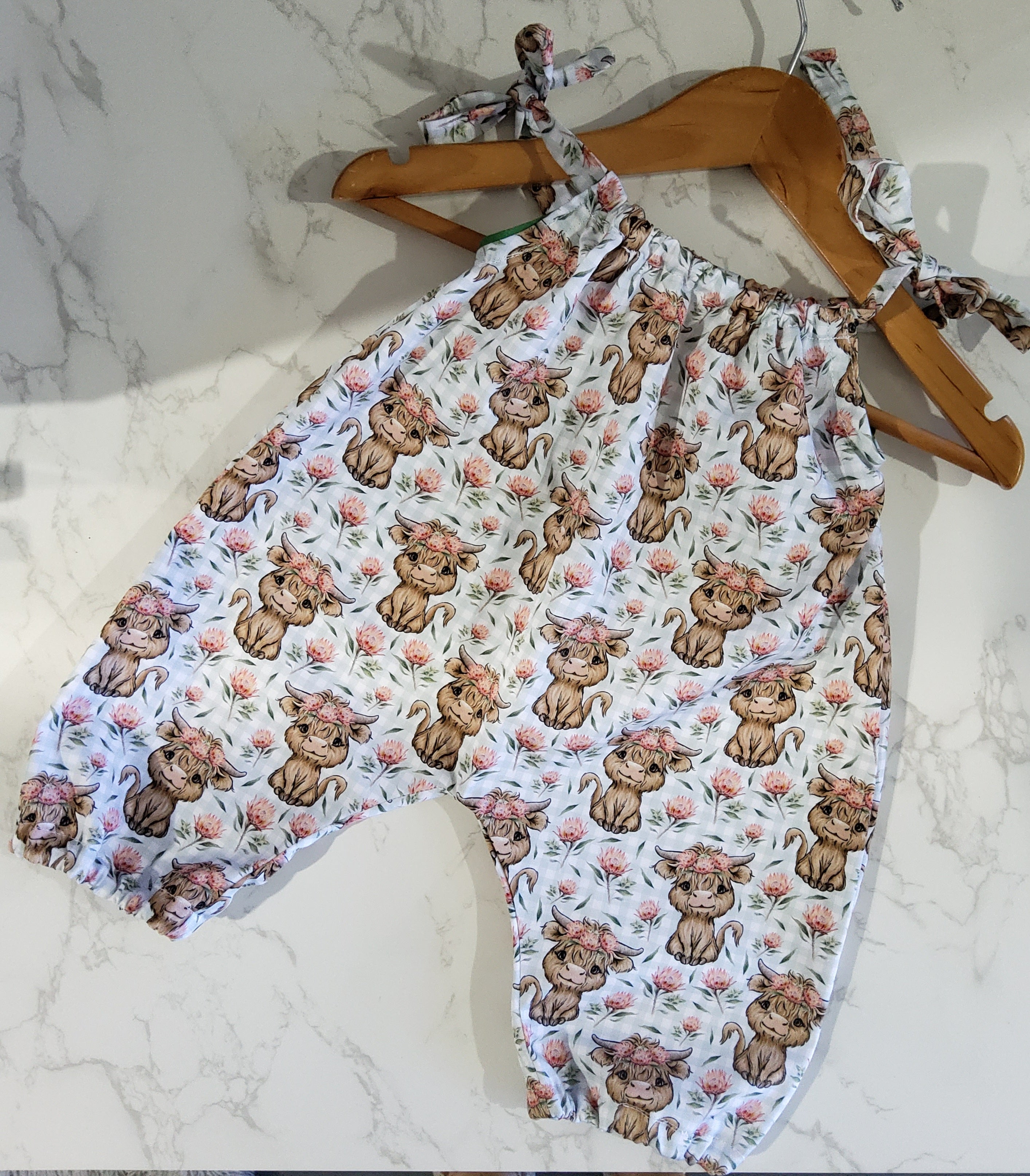 Cow Baggy Romper Size 3/6mths