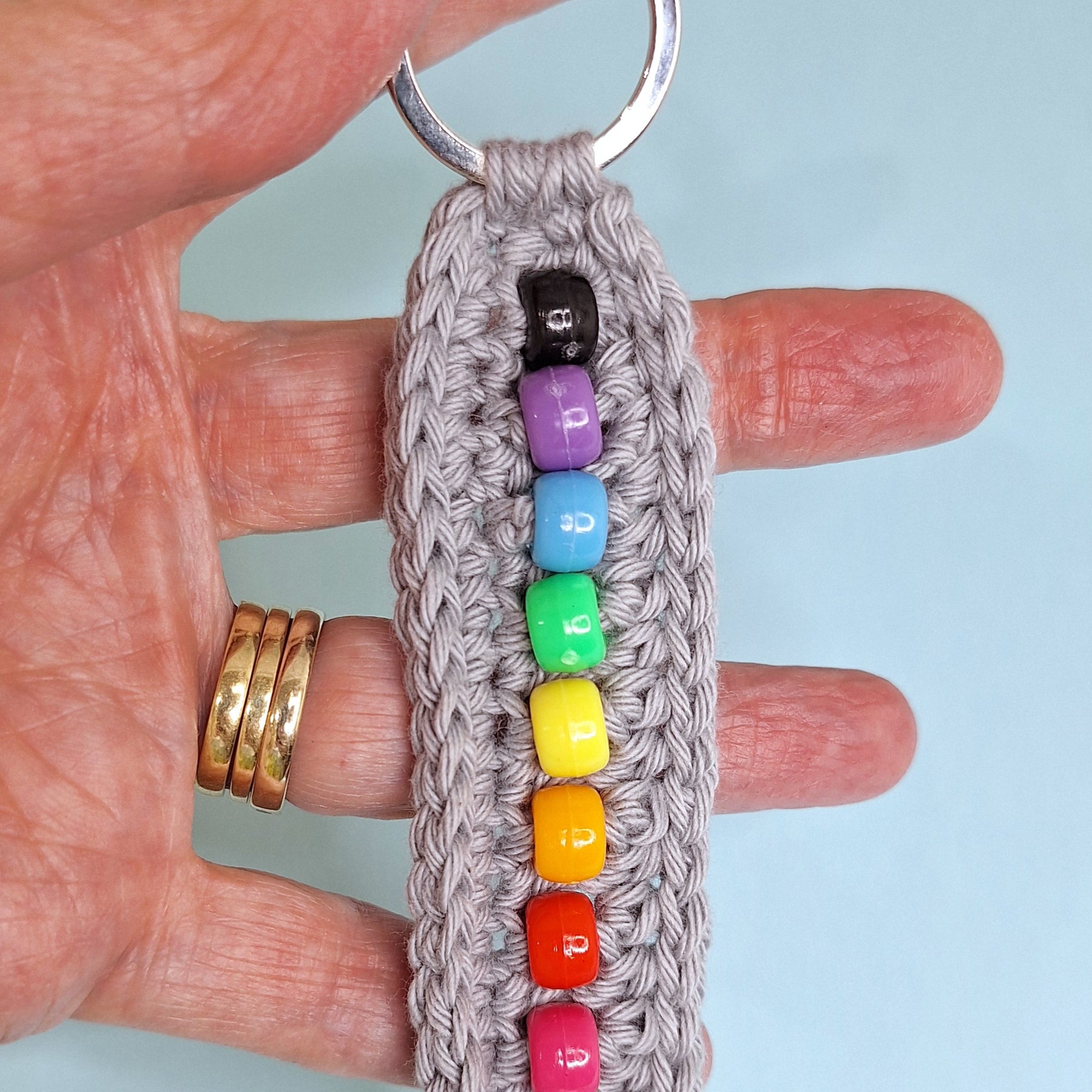 Beaded Crochet Keychain – Handmade, Lightweight & Sensory Friendly