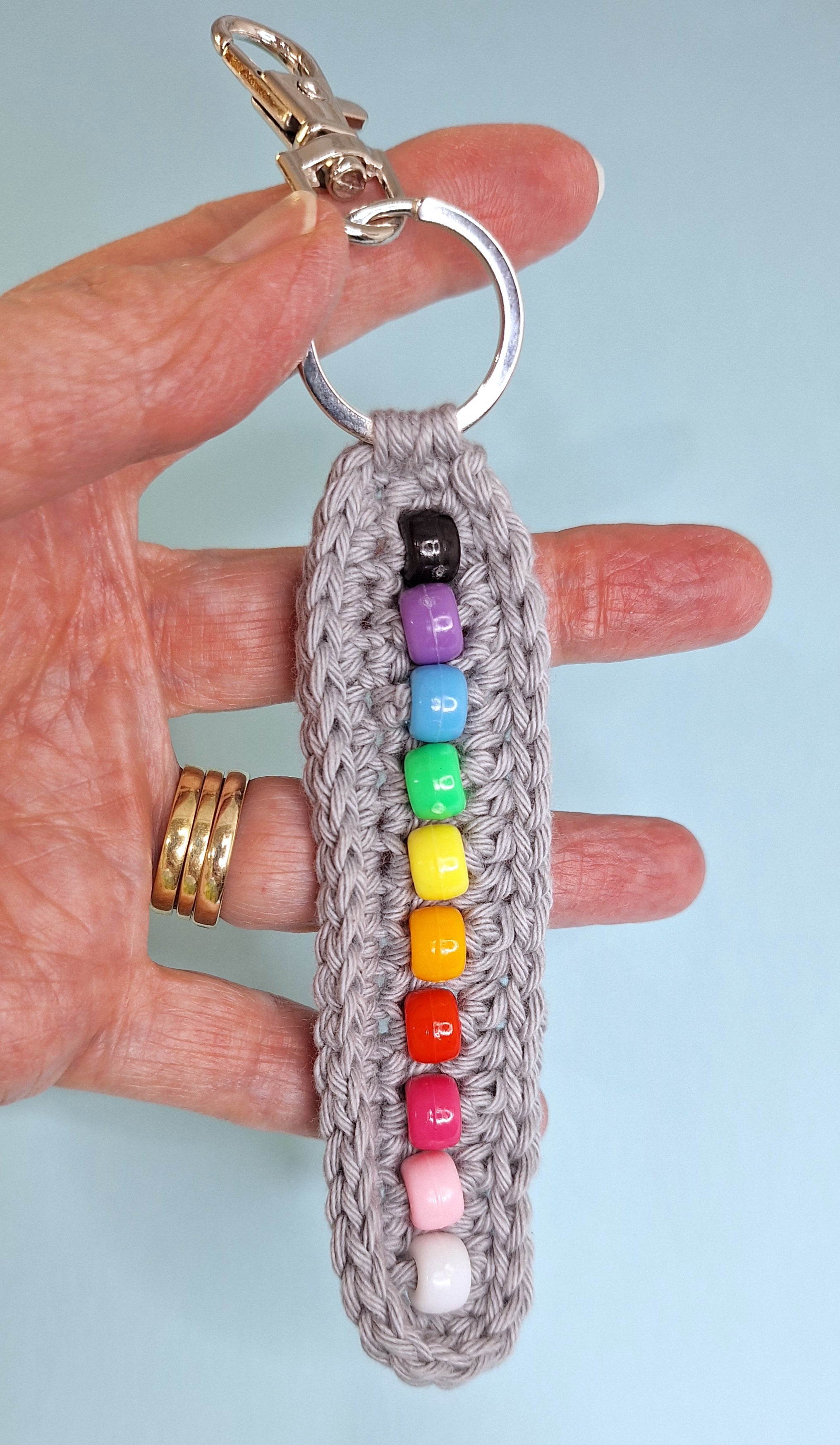 Beaded Crochet Keychain – Handmade, Lightweight & Sensory Friendly