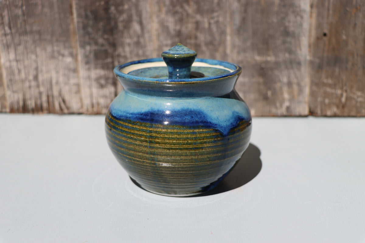 Blue lidded jars - Hand Made Thrown High Fired Stoneware