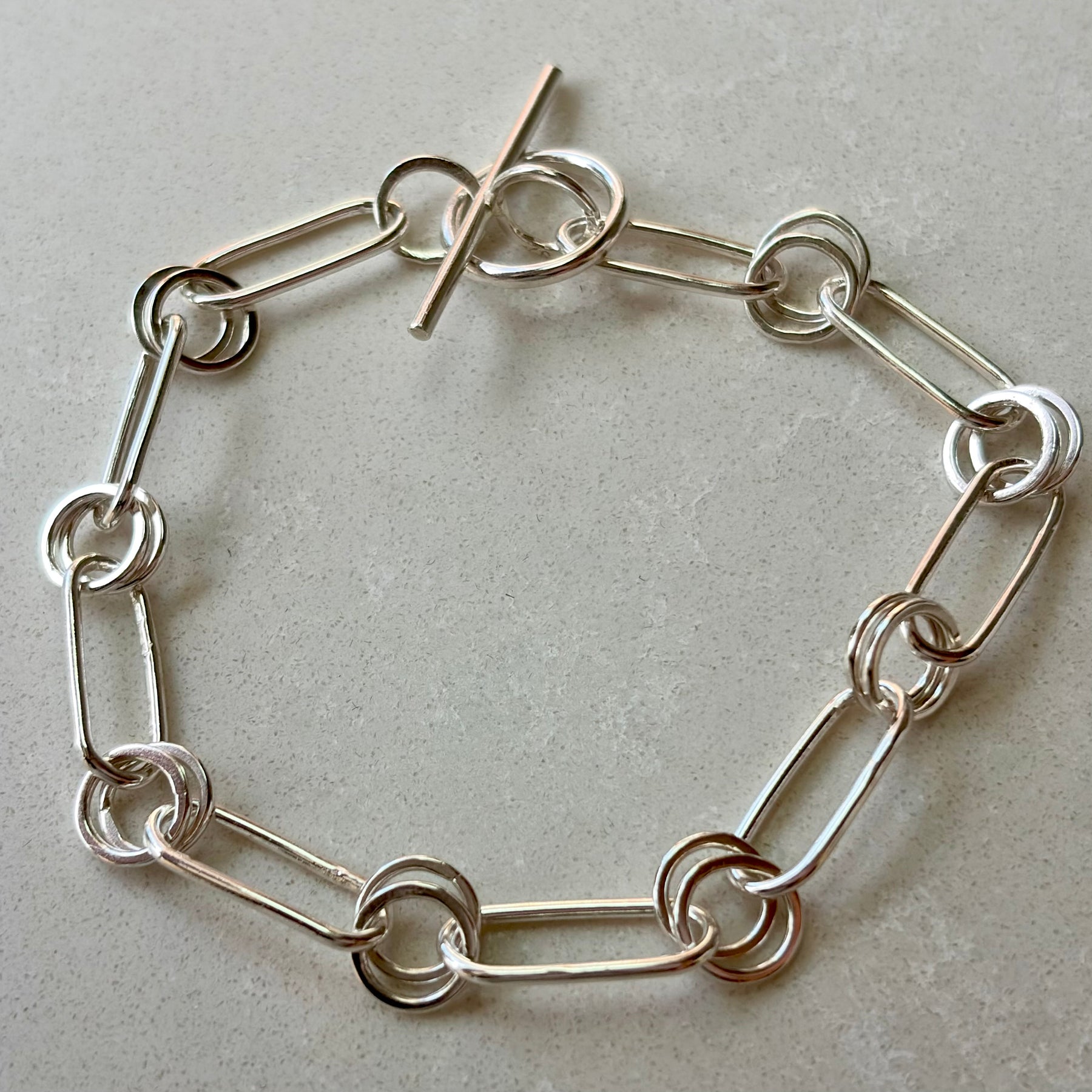 Double Loop Sterling Silver Bracelet