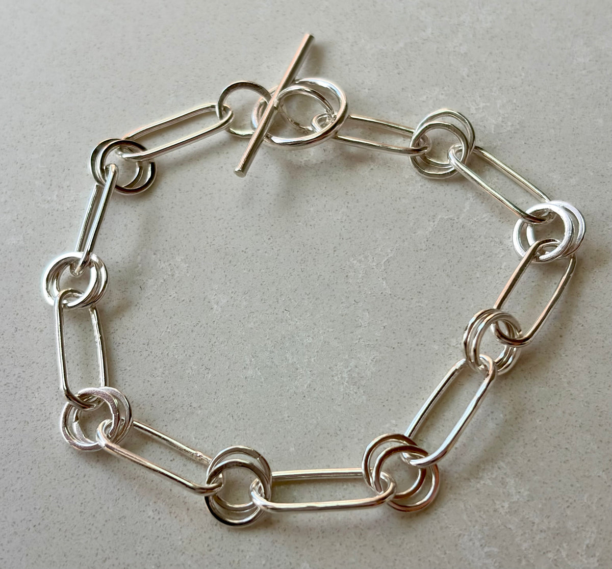 Double Loop Sterling Silver Bracelet