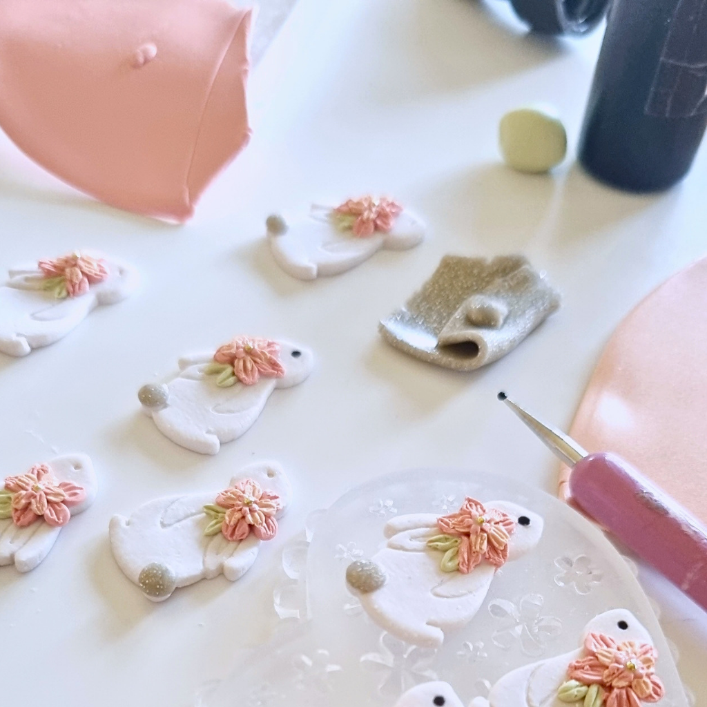 Easter Bunny Dangles with florals