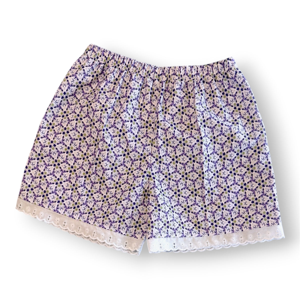 Girls Cotton lace hem Shorts - MIXED PRINTS AND SIZES