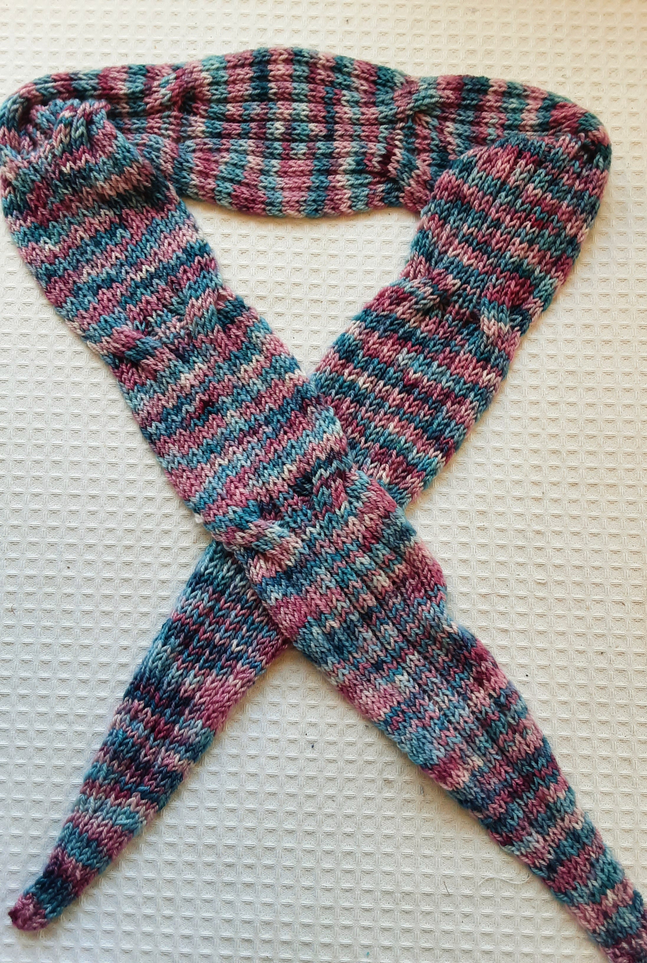 Pure wool handknitted scarfette
