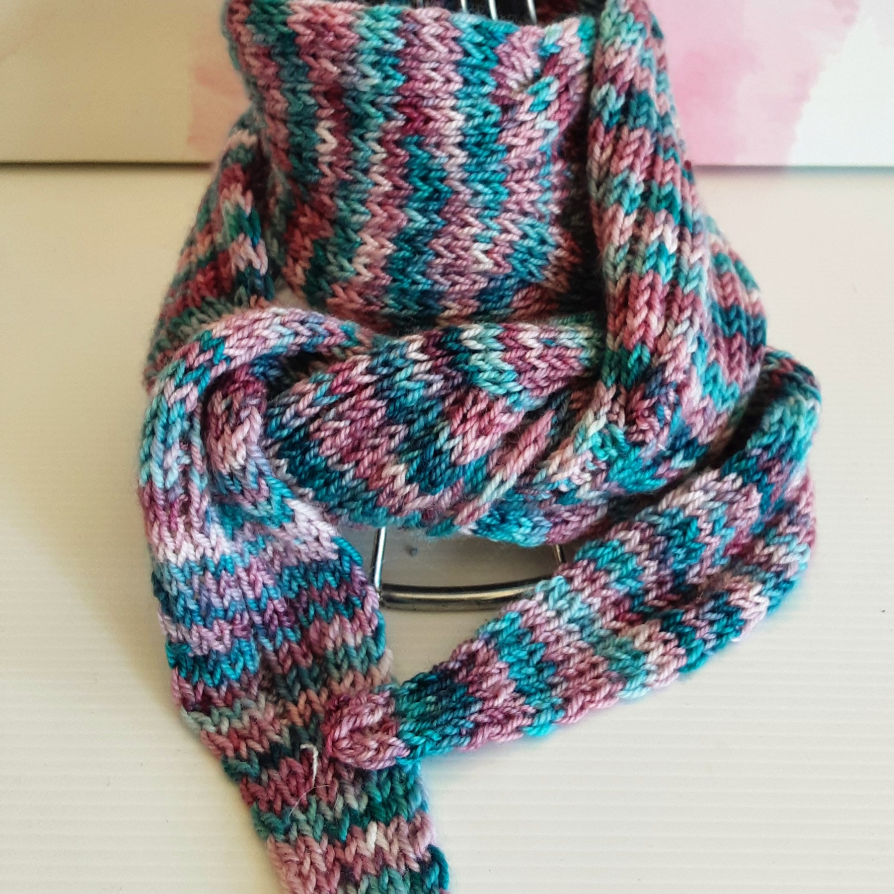 Pure wool handknitted scarfette