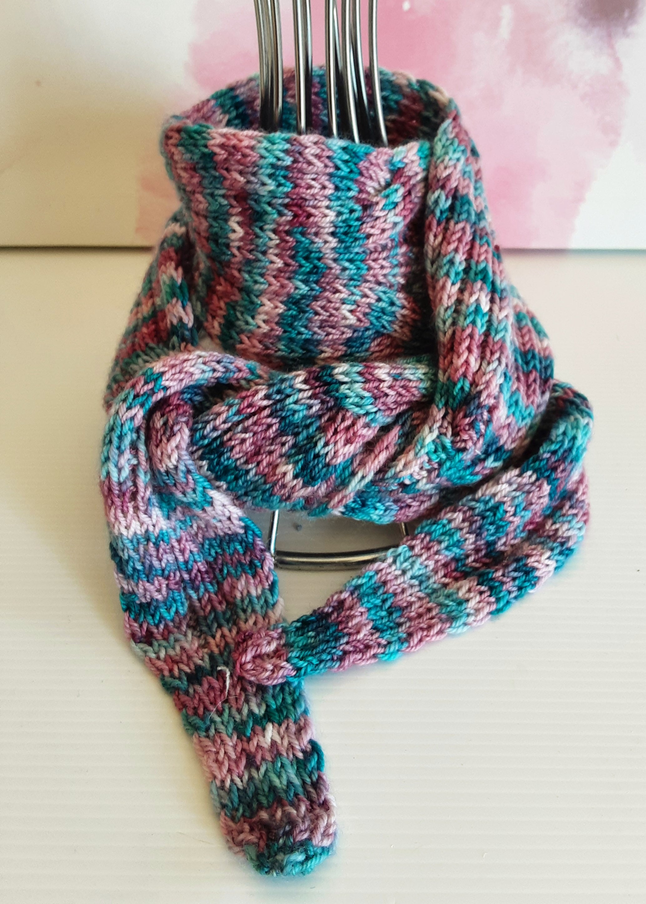 Pure wool handknitted scarfette
