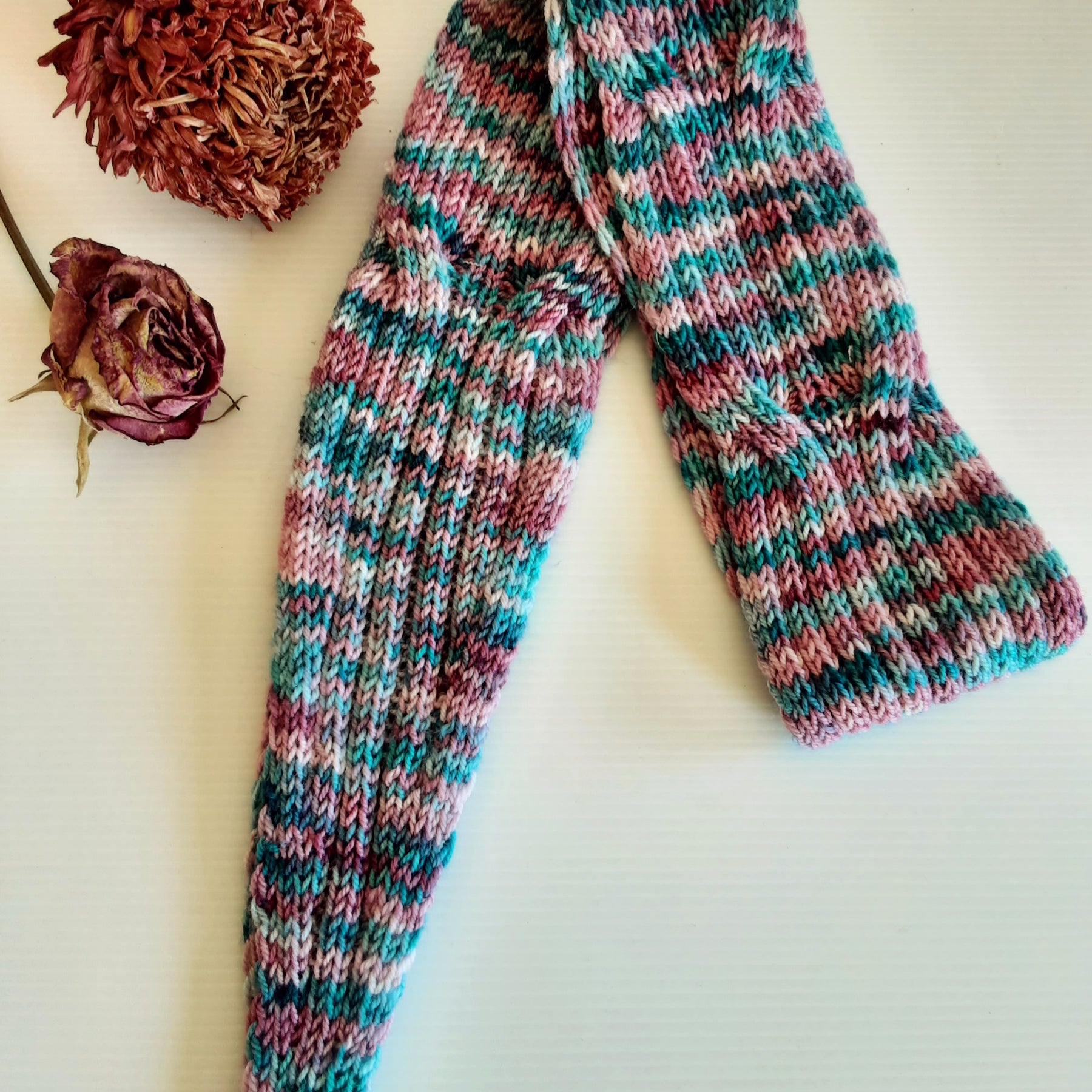Pure wool handknitted scarfette