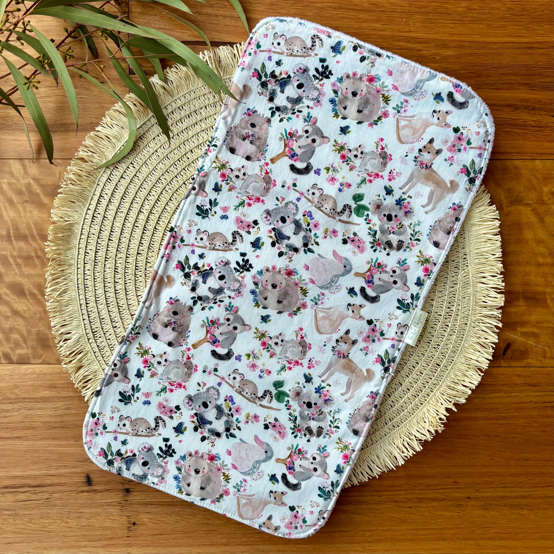 Baby Bib and Burp Cloth Set | Floral Friends | Ready to Ship
