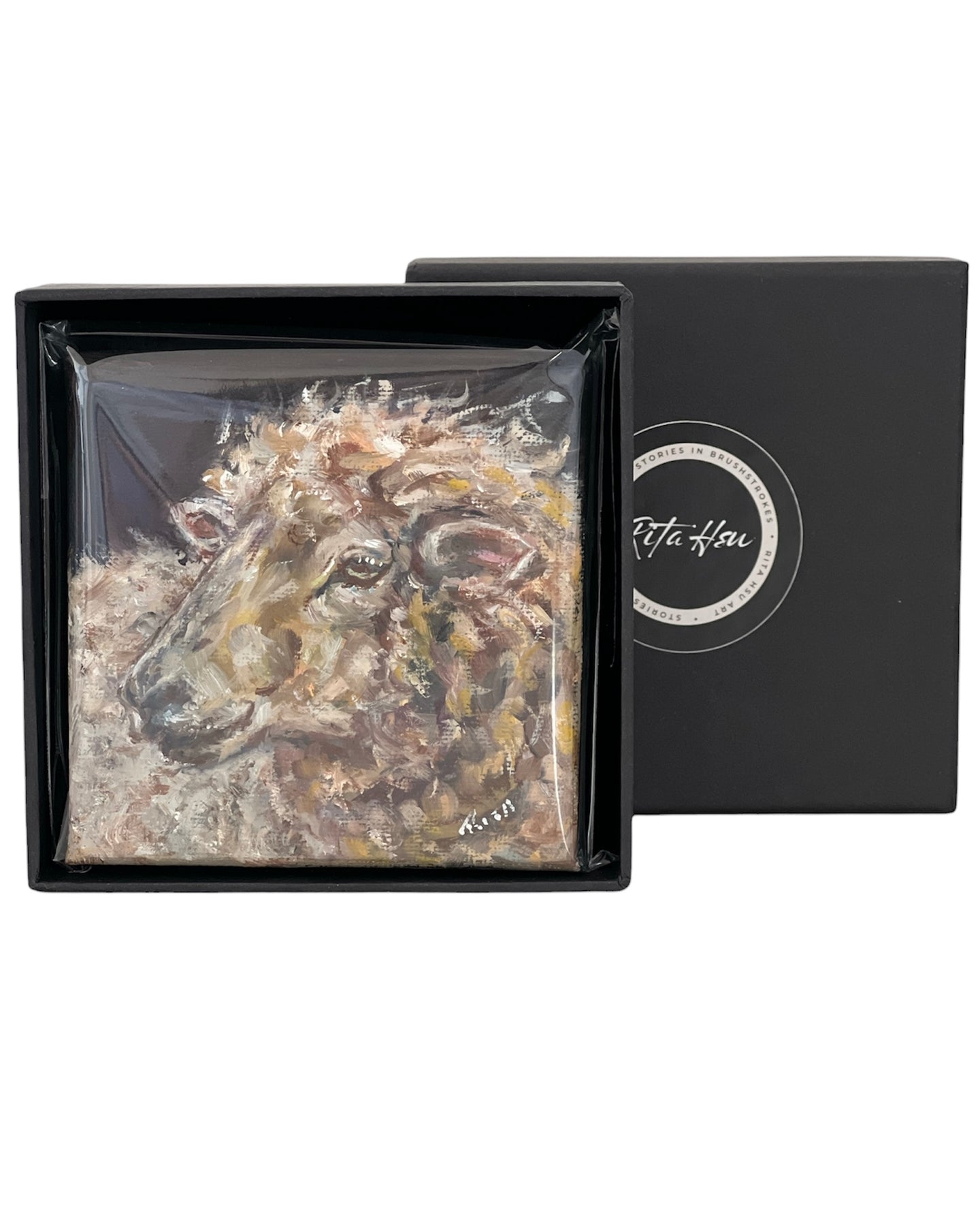 Woolly Wonder – Original Mini Sheep Oil Painting Art Gift
