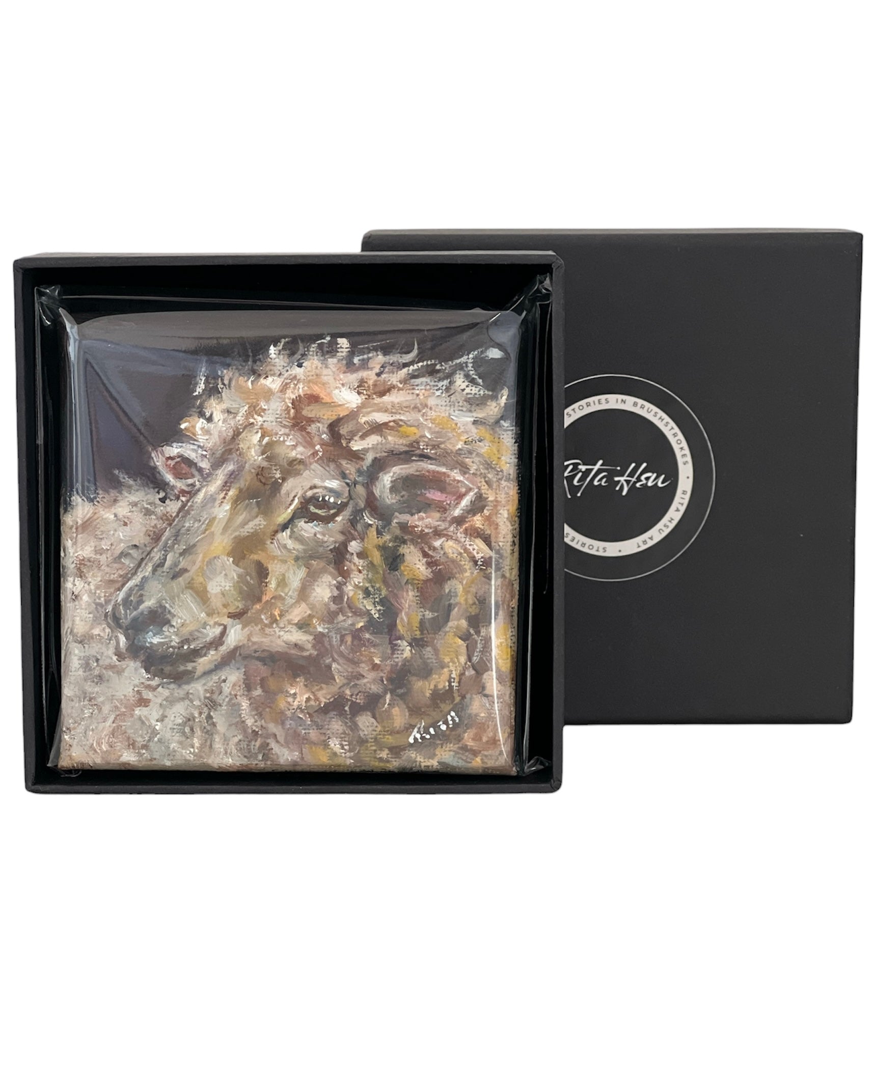 Woolly Wonder – Original Mini Sheep Oil Painting Art Gift