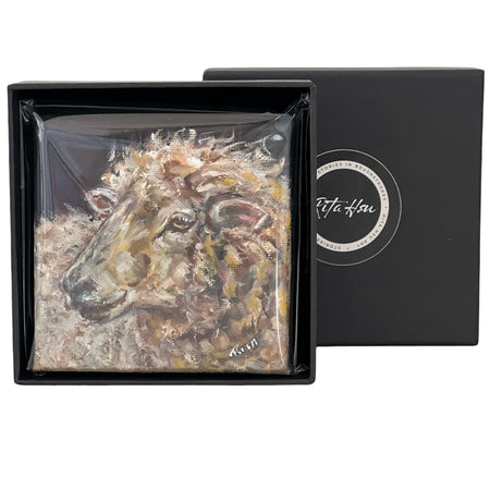 Woolly Wonder – Original Mini Sheep Oil Painting Art Gift