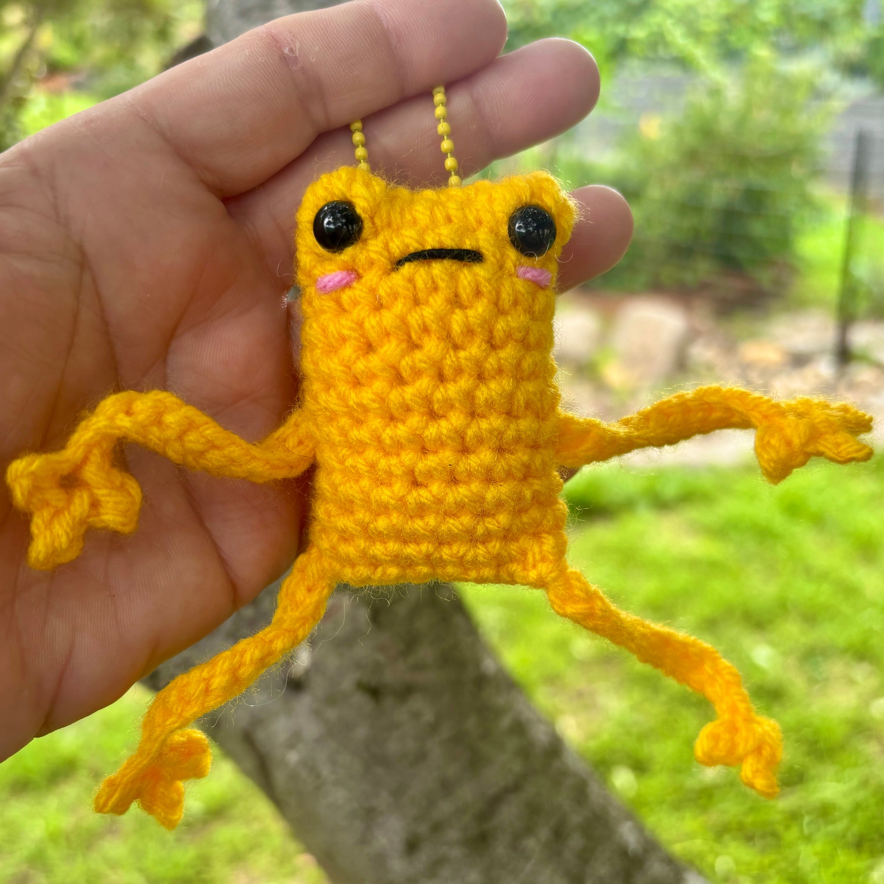 Funny Floppy Frog Keychain Bag Tag