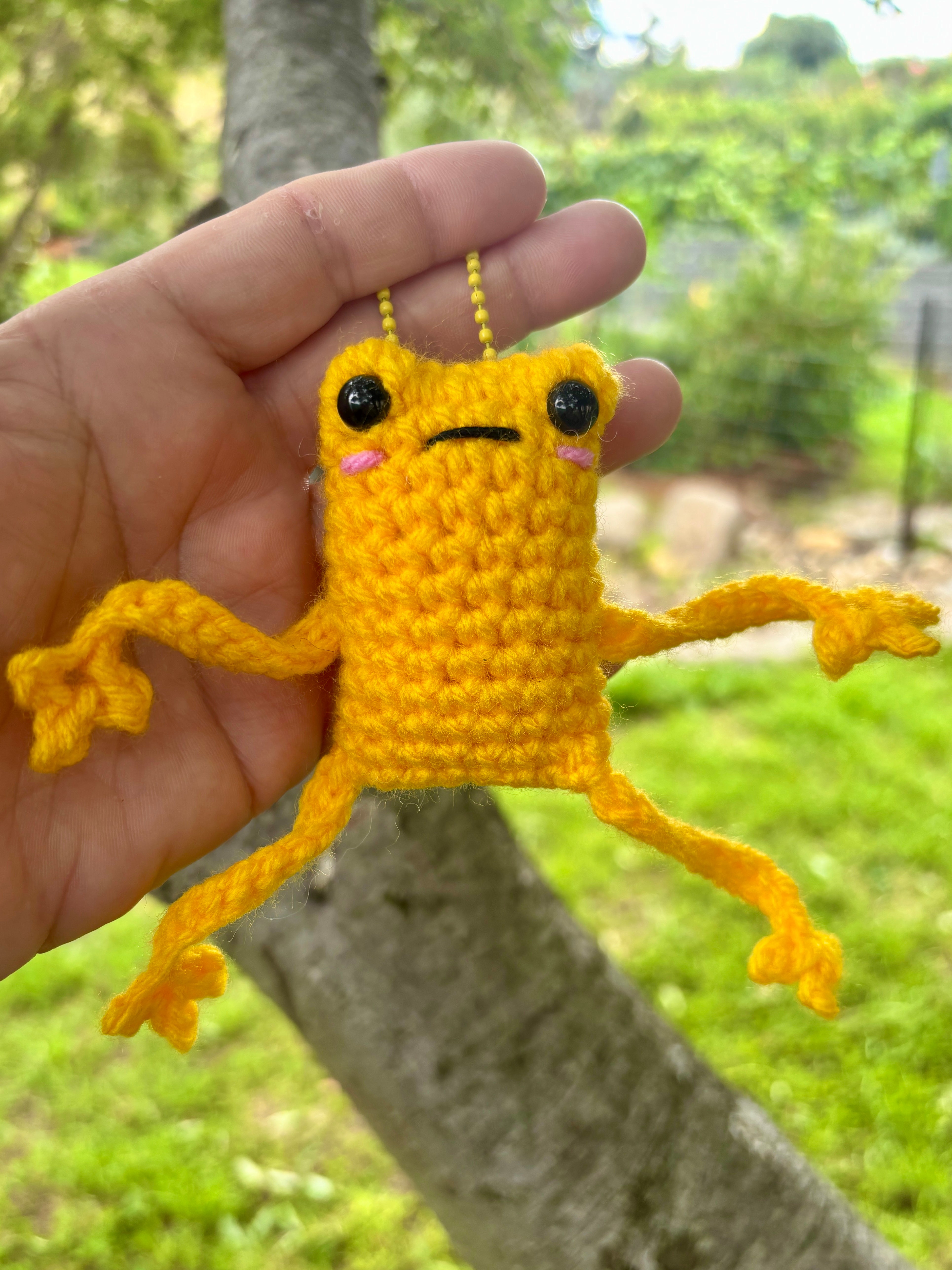 Funny Floppy Frog Keychain Bag Tag