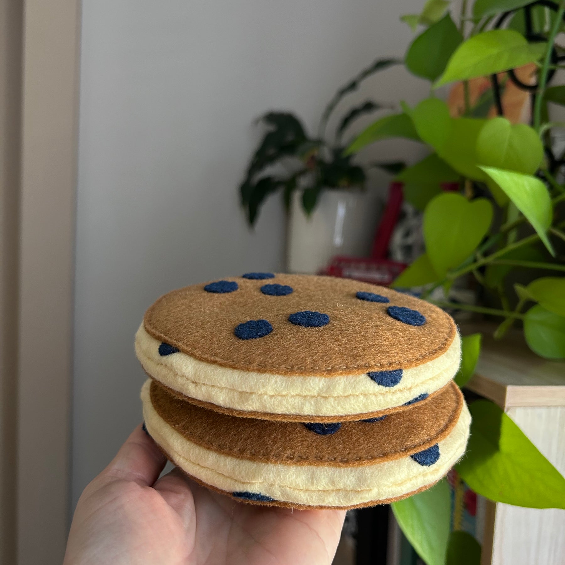 Felt play blueberry pancakes, toddler gift