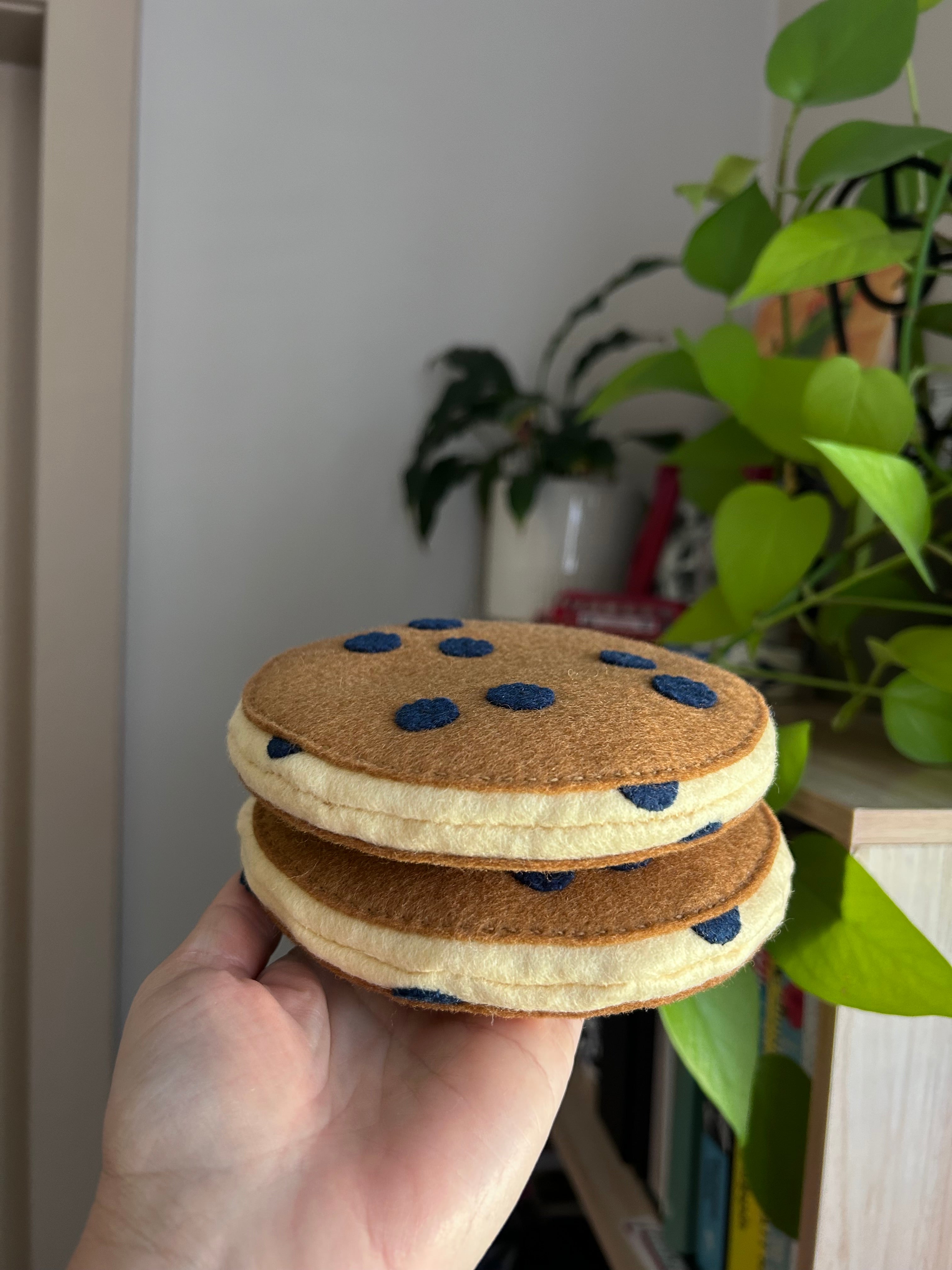 Felt play blueberry pancakes, toddler gift