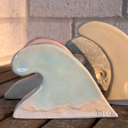 Ceramic Ocean Beach Wave - Soft Green