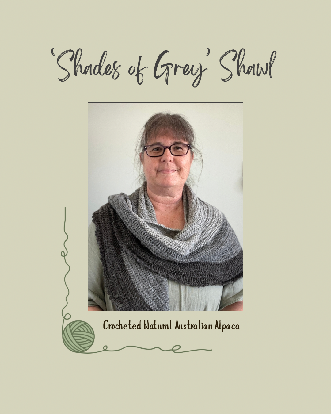 Shades of Grey Crocheted Alpaca Shawl