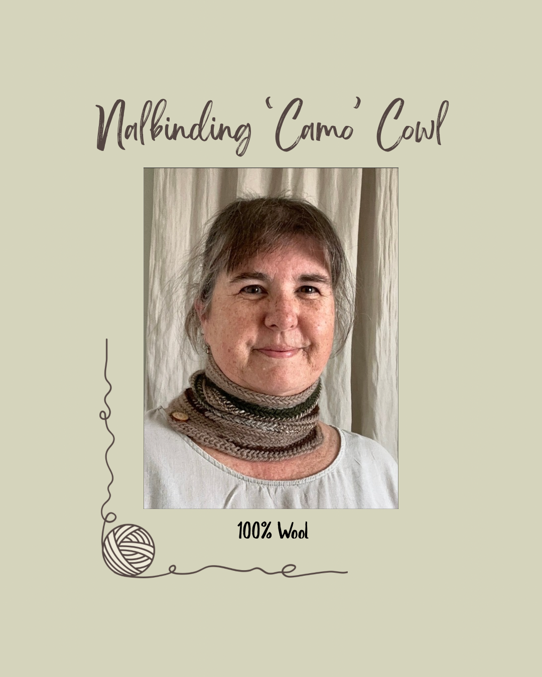 'Camo' Viking Nalbinding Wool Cowl or Neck Warmer