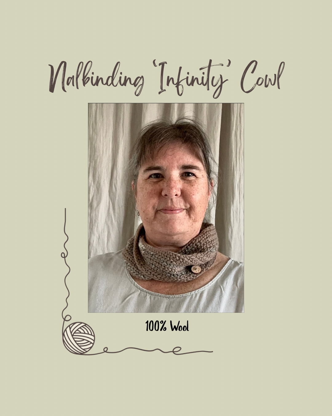 'Infinity' Viking Nalbinding Wool Cowl or Neck Warmer