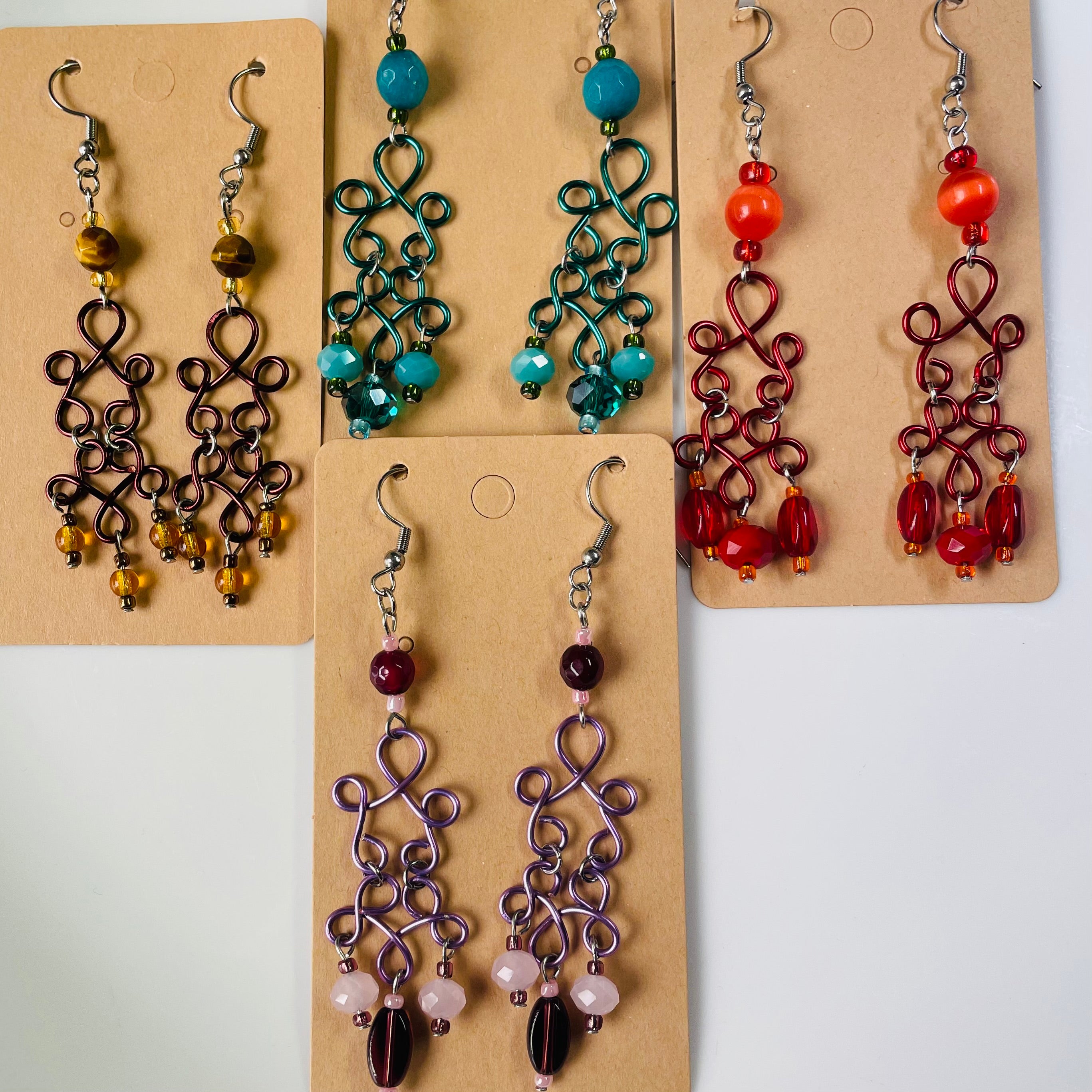 B's Coffee Wired Tigers Eye Gemstone Earrings