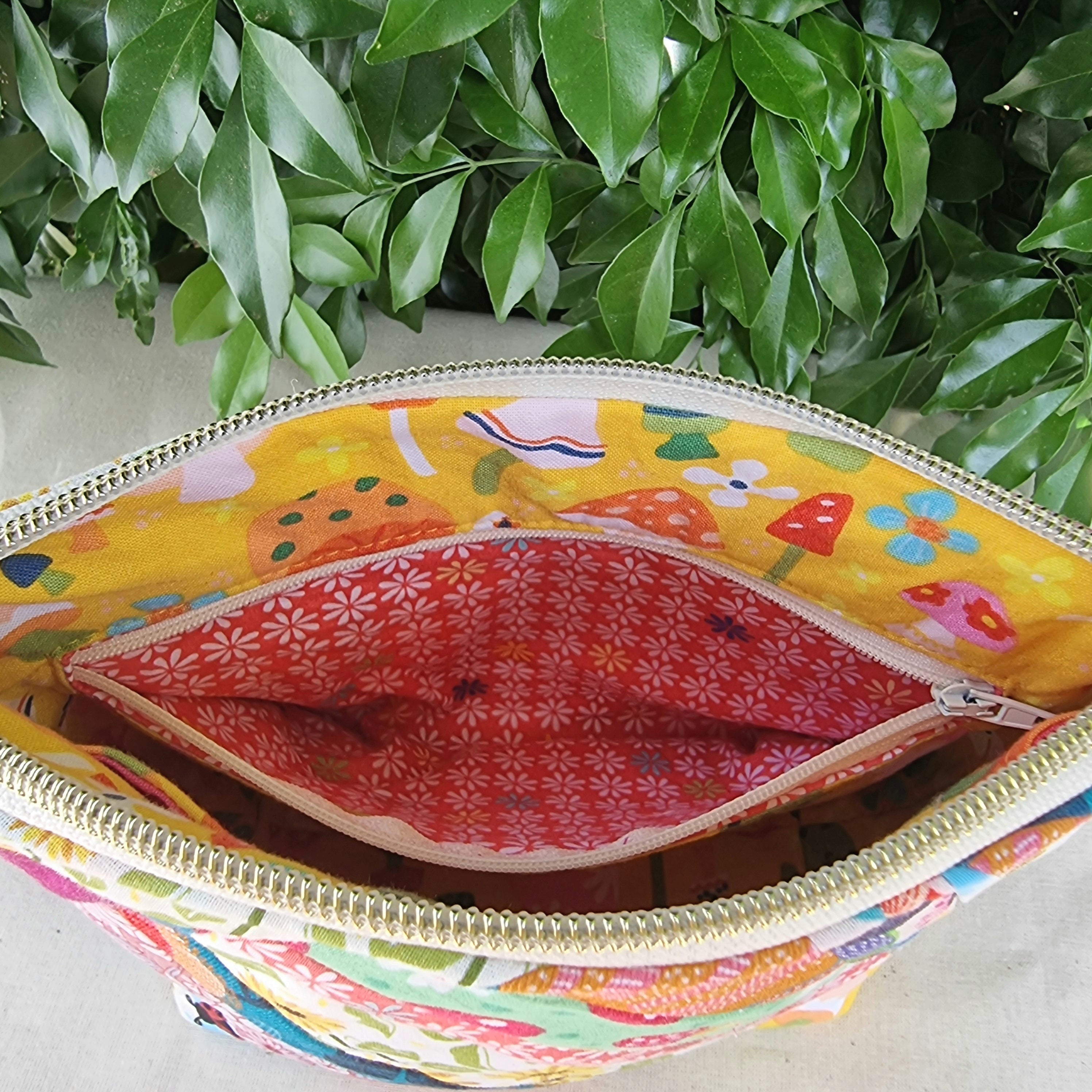 Zipper Pouch Handmade with Repurposed Remnant Fabric