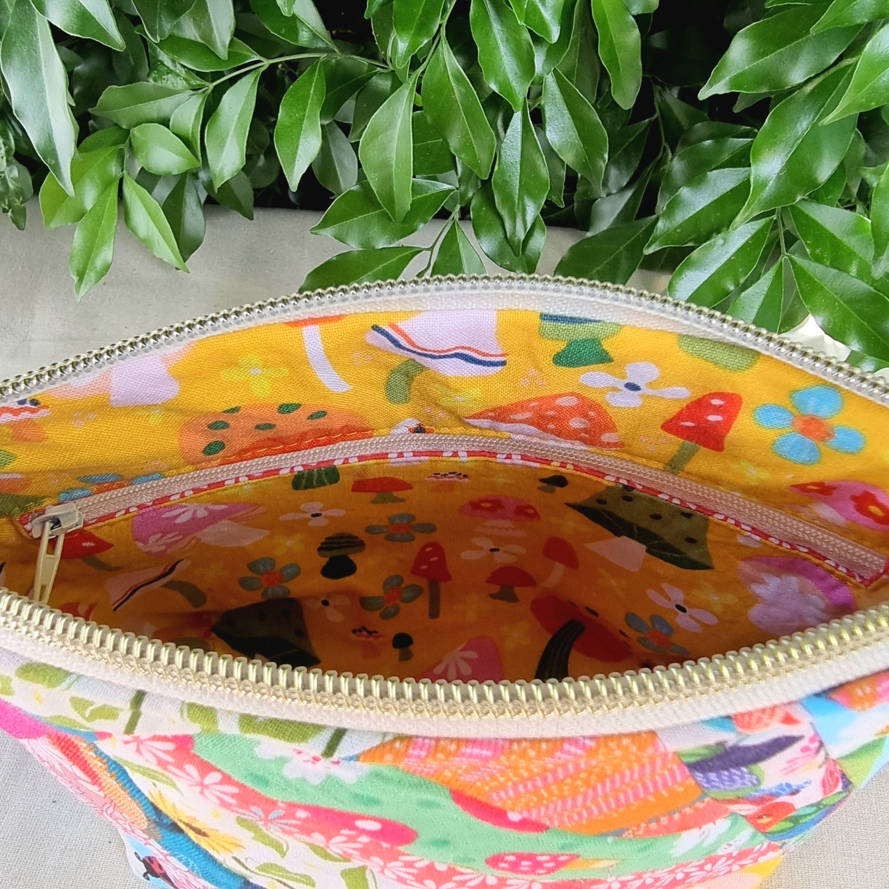 Zipper Pouch Handmade with Repurposed Remnant Fabric