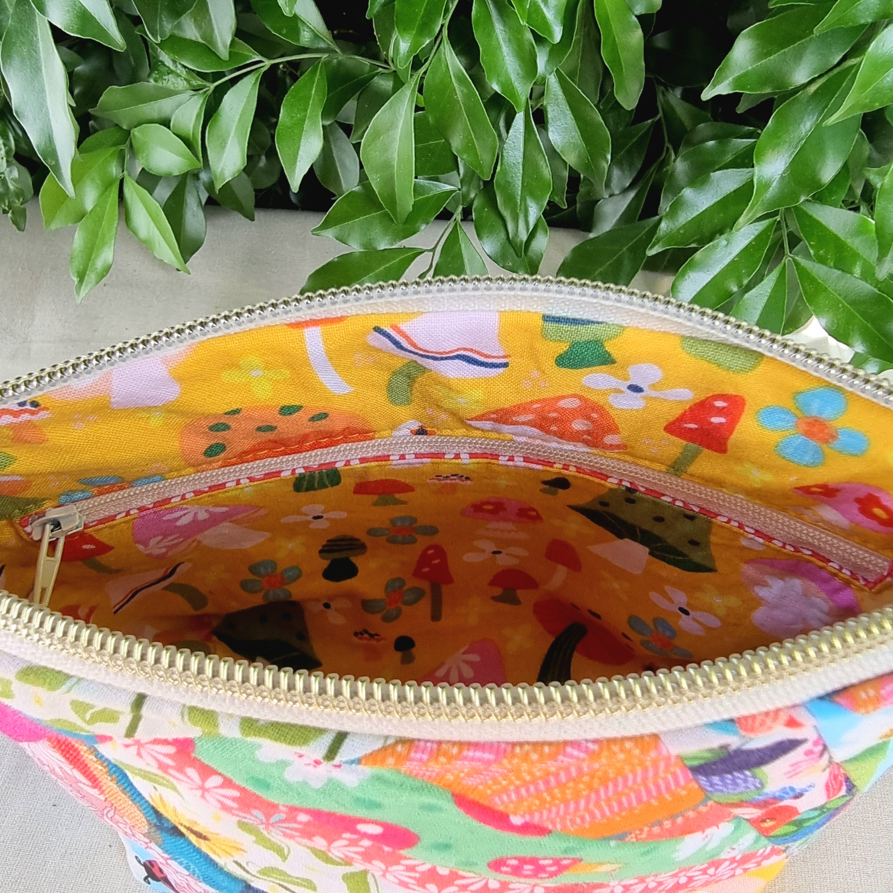 Zipper Pouch Handmade with Repurposed Remnant Fabric