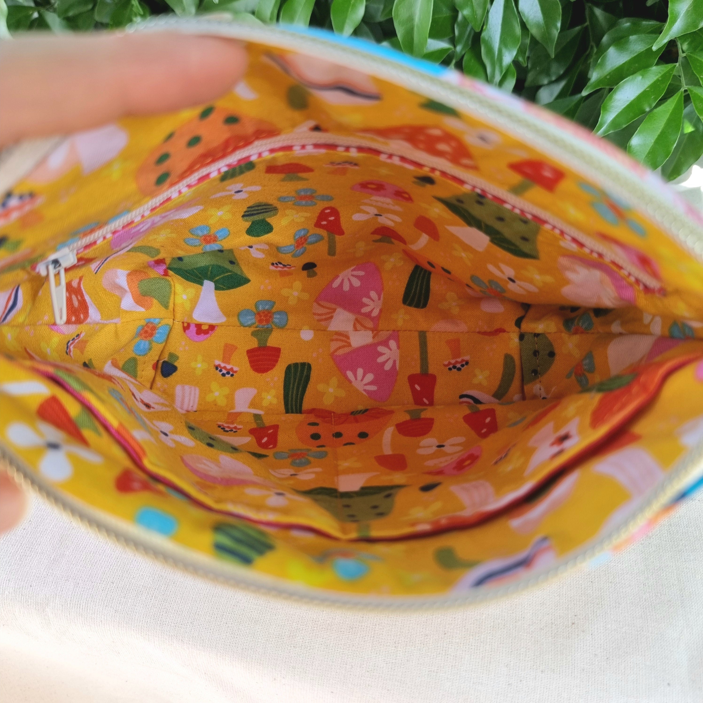 Zipper Pouch Handmade with Repurposed Remnant Fabric