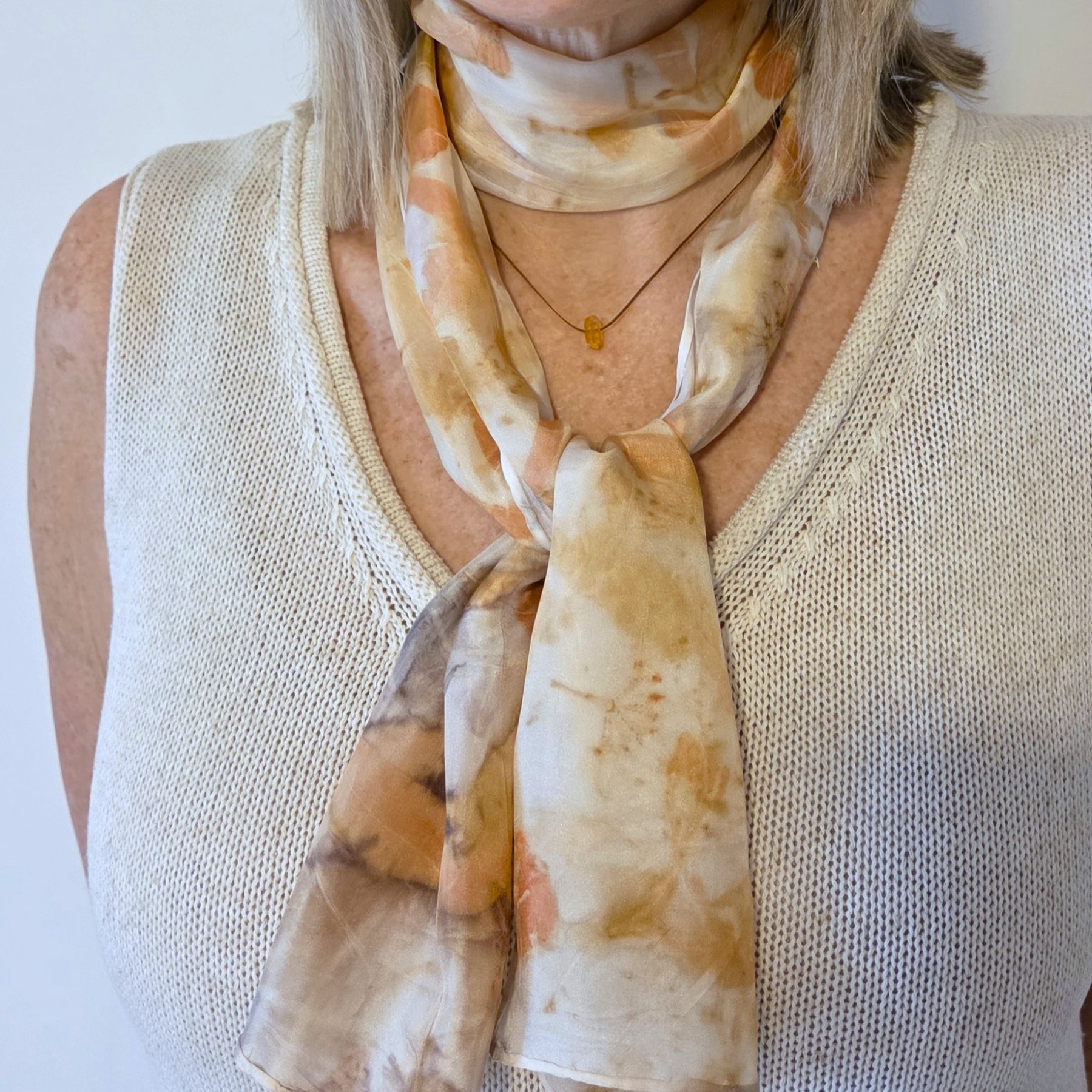 The Hazel - Limited Edition Petite Collection - Pure Silk Ecoprint Petite Scarf