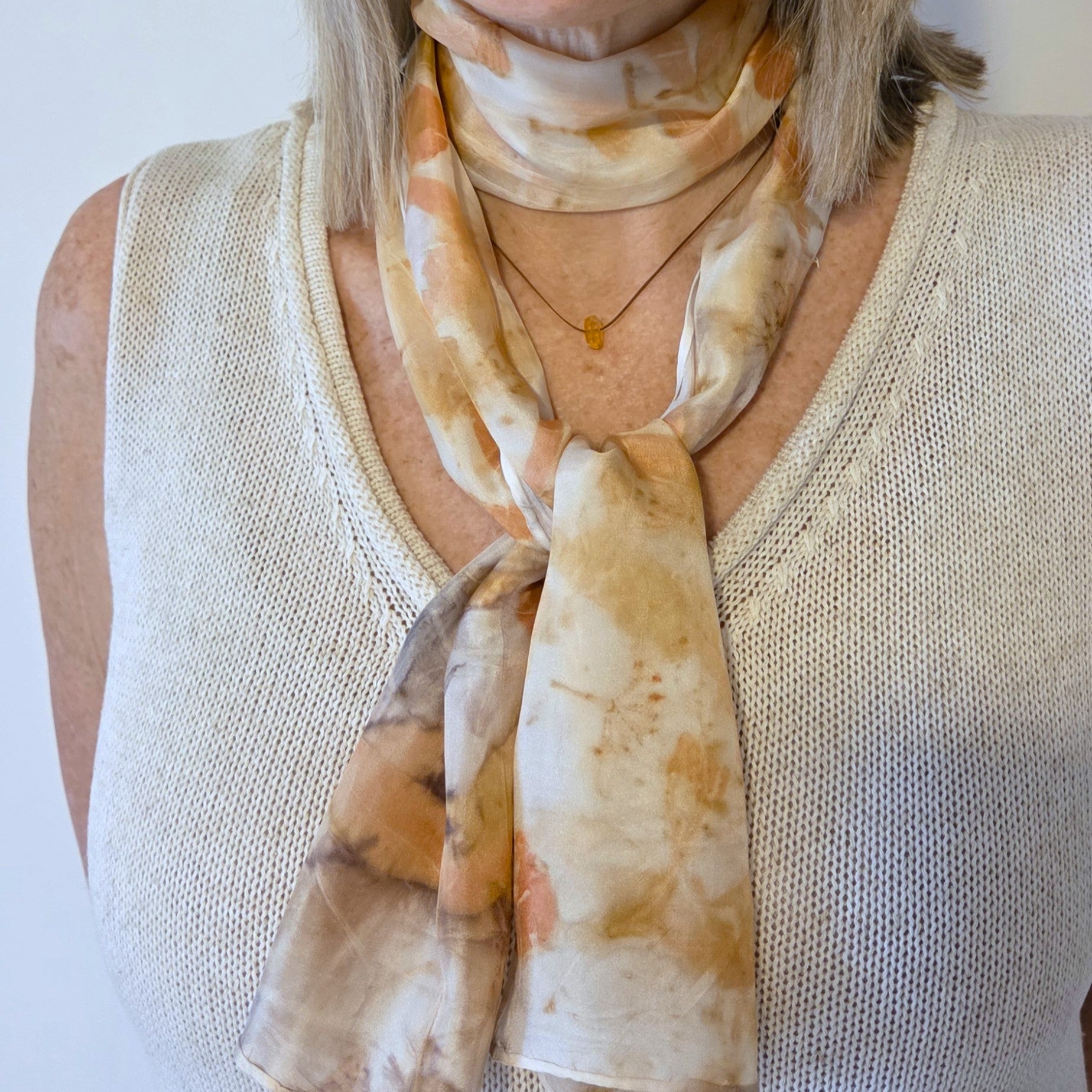The Hazel - Limited Edition Petite Collection - Pure Silk Ecoprint Petite Scarf