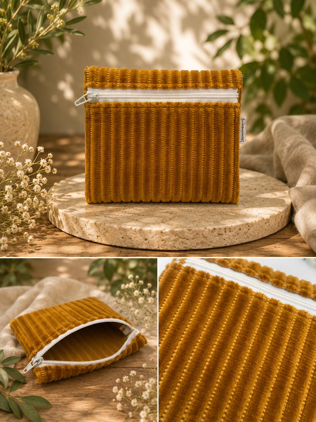 Corduroy Coin Purse - Mustard