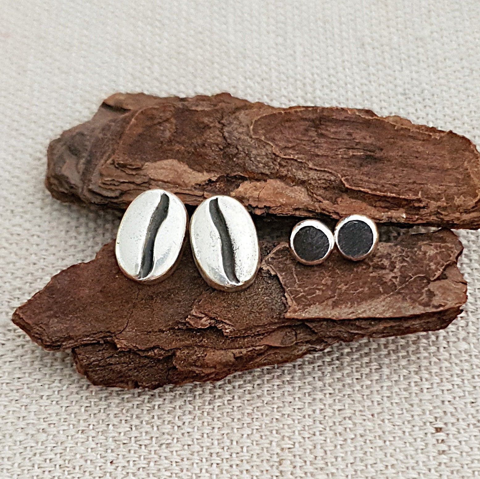 Recycled sterling silver studs