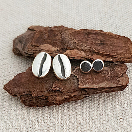 Recycled sterling silver studs