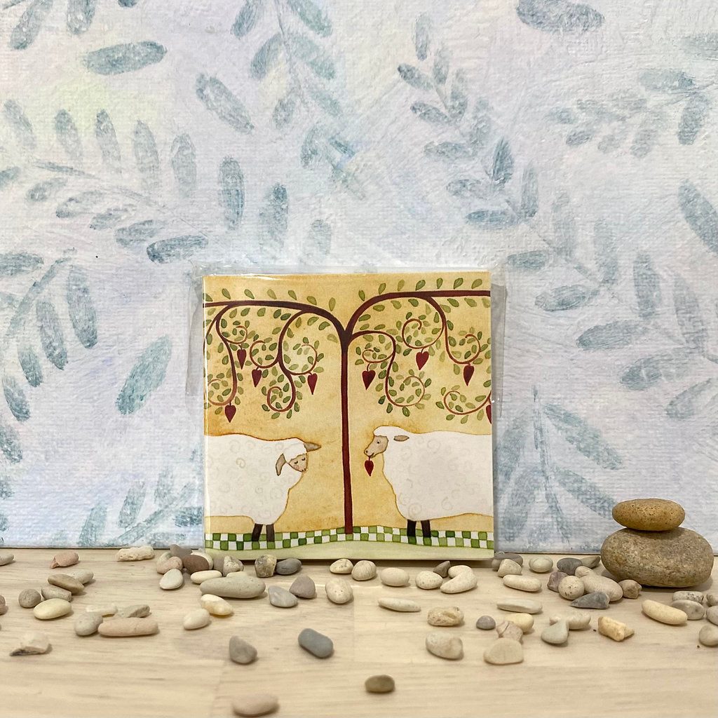 8 blank eco-paper gift tags with happy sheep (gt-luvu)