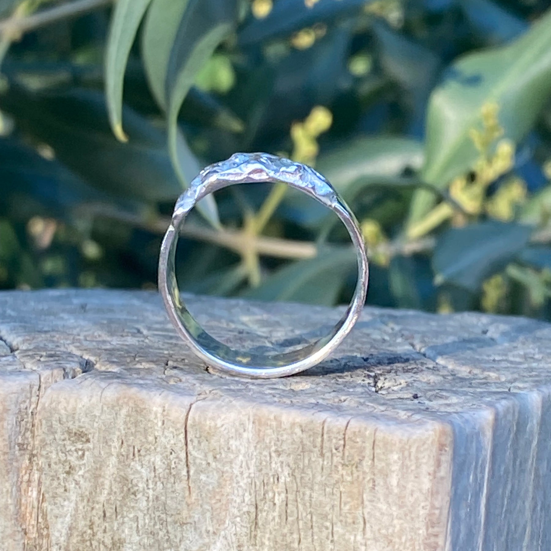 Almond Kernel Ring, Size P, Sterling Silver