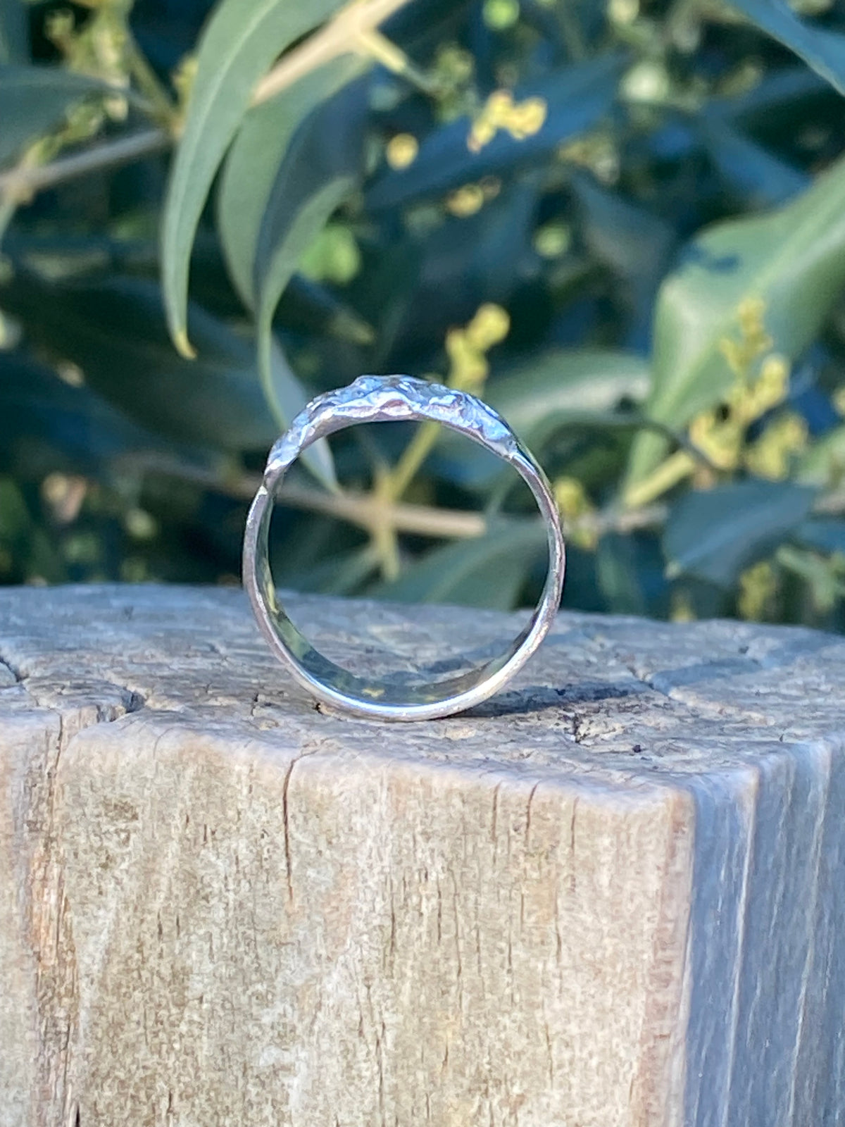Almond Kernel Ring, Size P, Sterling Silver