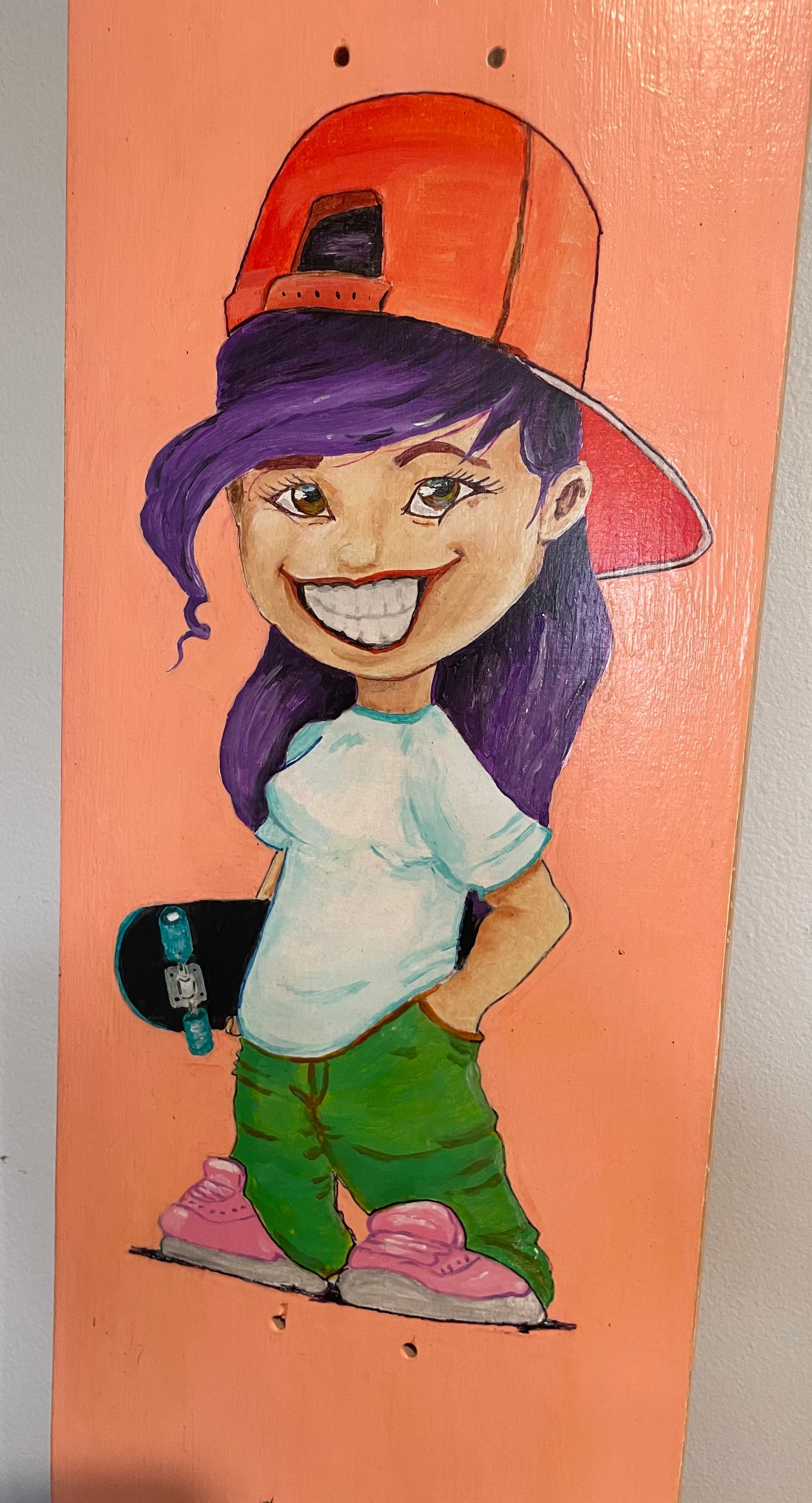 Hand painted Skateboard Decks with attitude
