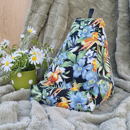 Tropical Macaw Design Pillow to suit Book and Tablet
