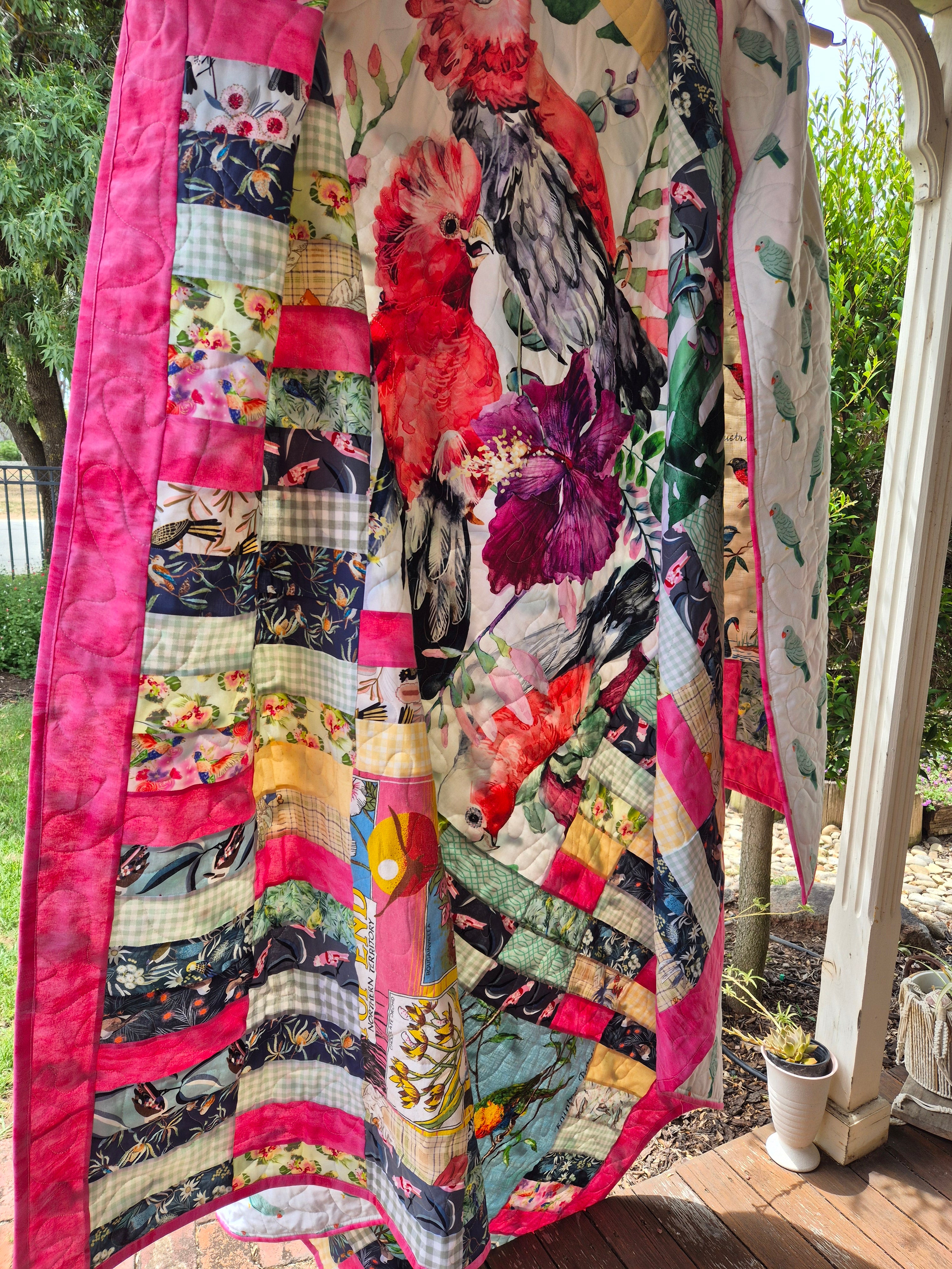 A Riot of Birds, a king sized quilt