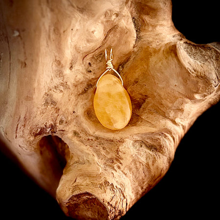 Good Yellow Calcite Droplet Pendant