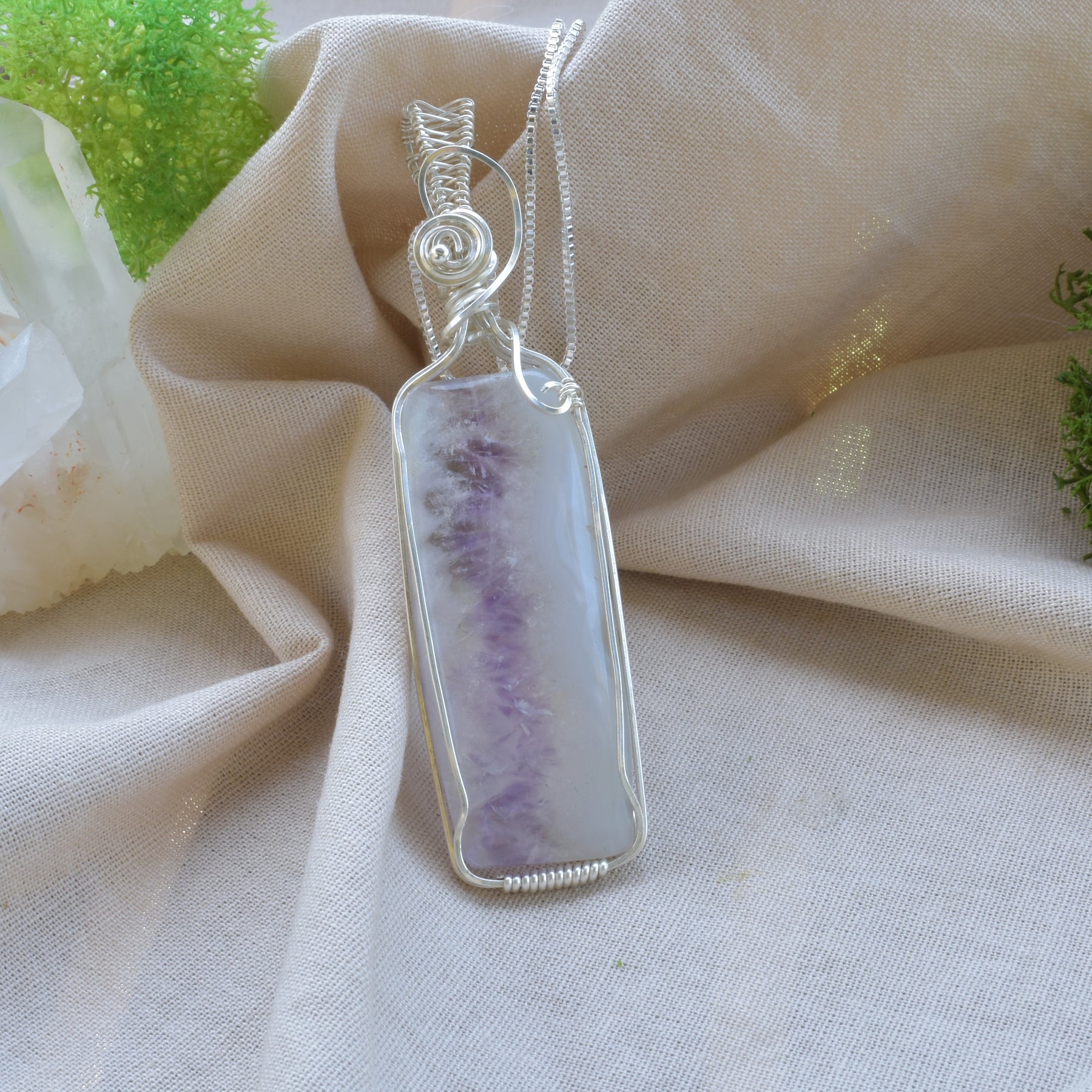Violet Haze - Amethyst Druzy Wire Wrapped Pendant