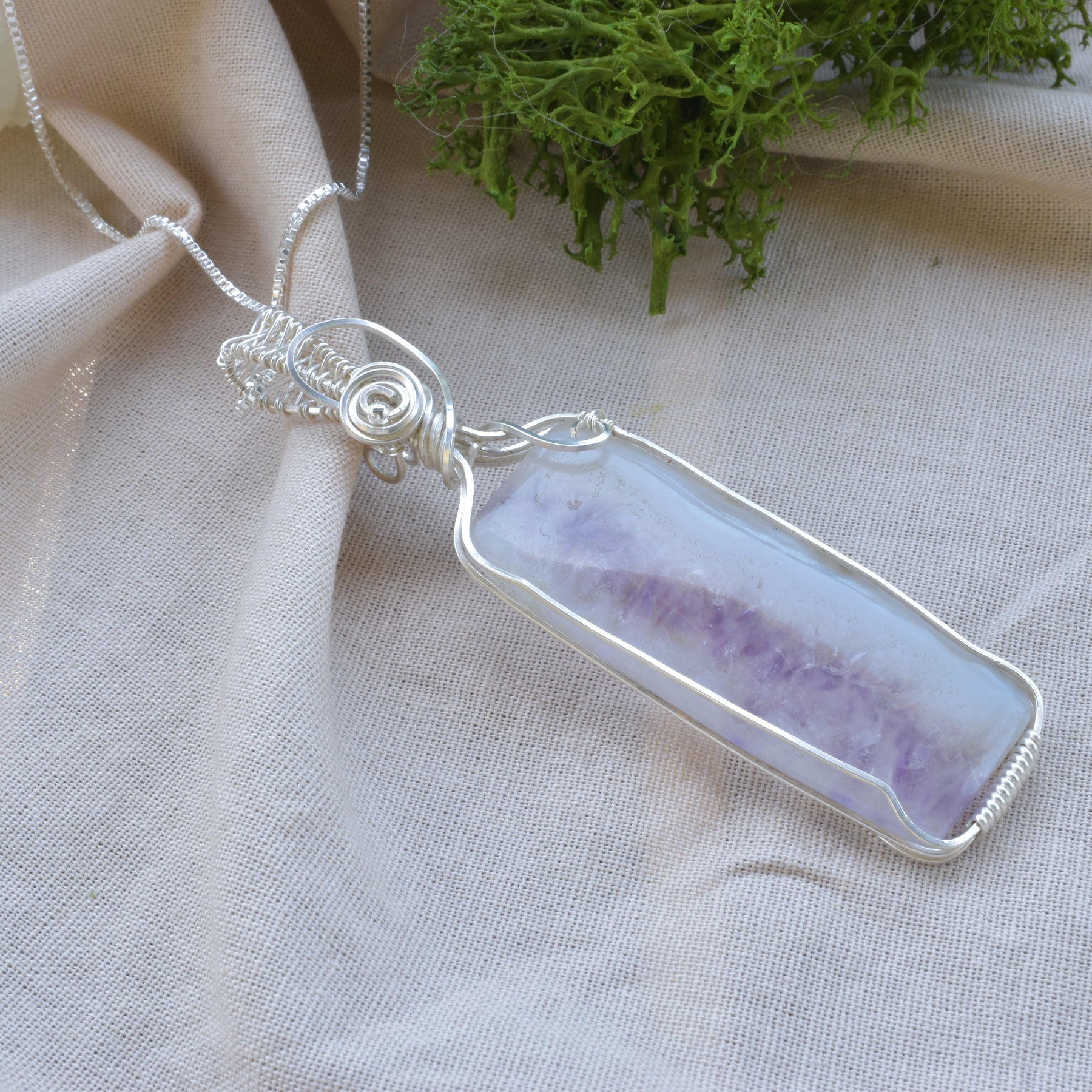 Violet Haze - Amethyst Druzy Wire Wrapped Pendant