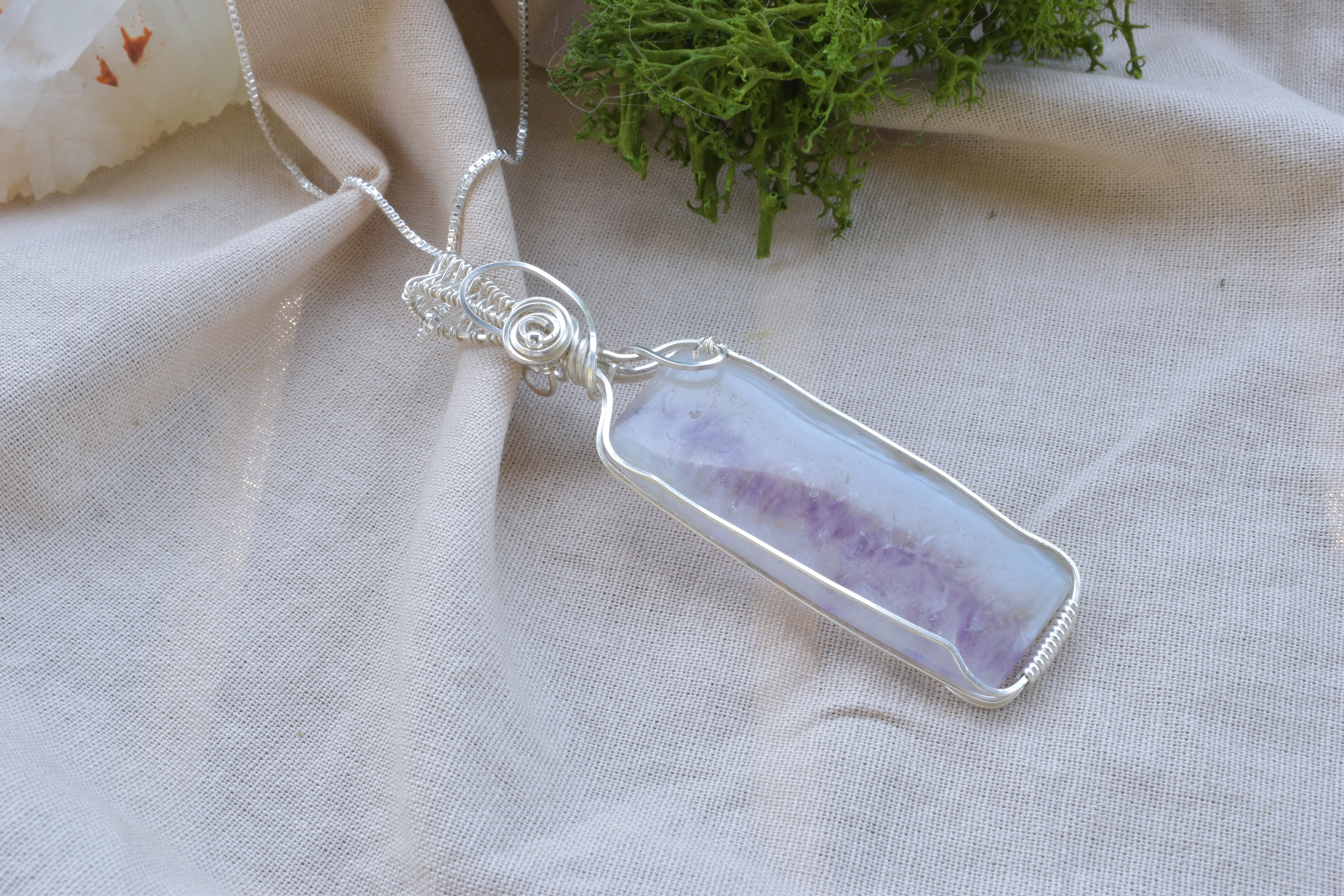 Violet Haze - Amethyst Druzy Wire Wrapped Pendant