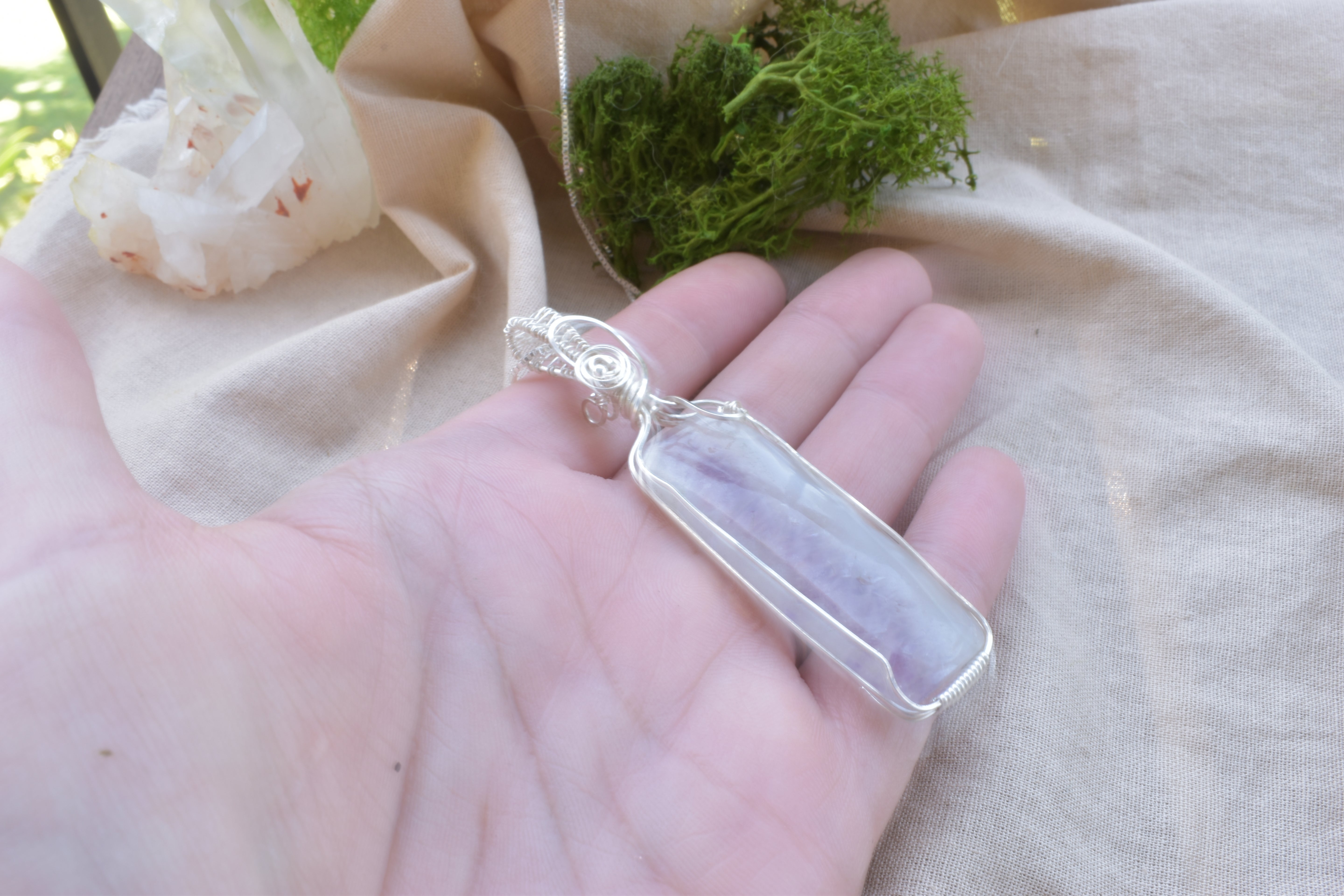 Violet Haze - Amethyst Druzy Wire Wrapped Pendant