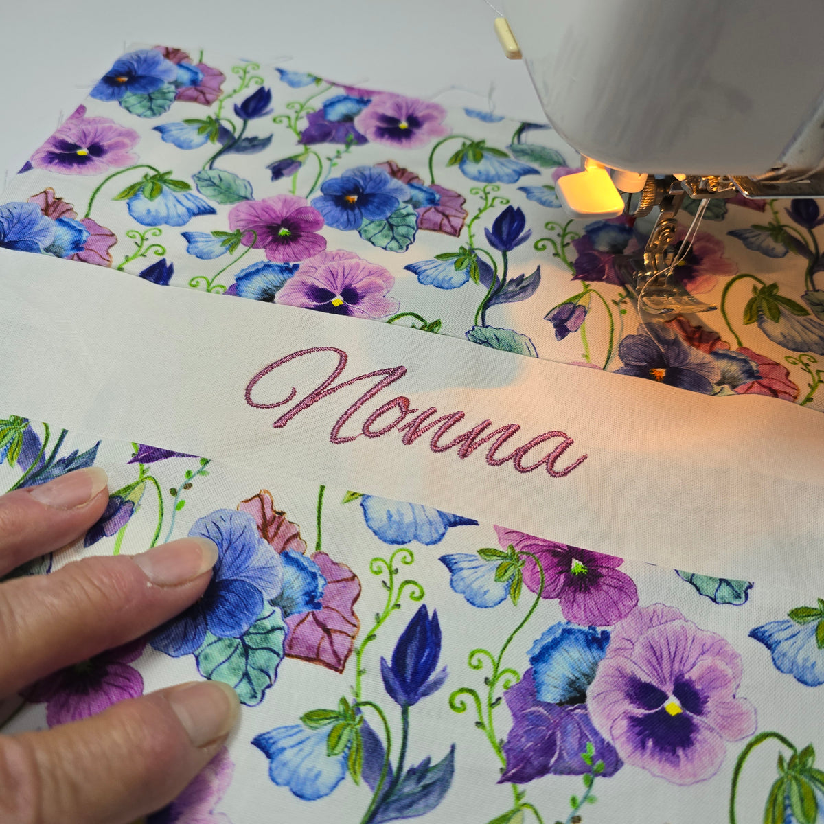 Face Washer gift for Nonna Pansy Fabric Design